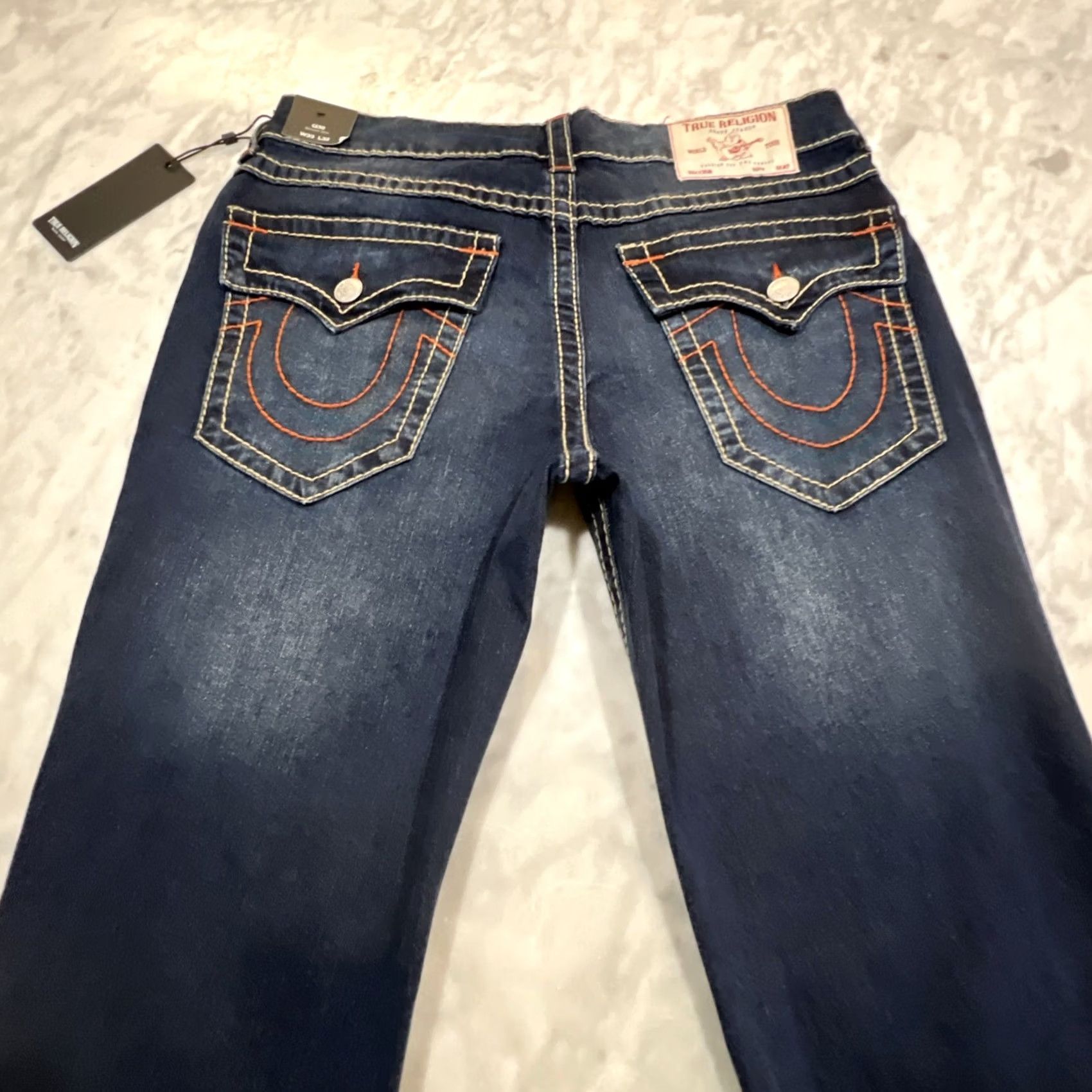True Religion True Religion Geno Big T Flap Relax Slim Jeans Men 33 Dark Mahogany Wood 700607 NWT Size US 33 - 5 Thumbnail