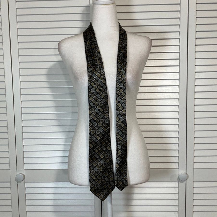 Joseph Abboud Joseph Abboud Vintage Geometric Silk Wide Necktie 60” Size ONE SIZE - 2 Thumbnail