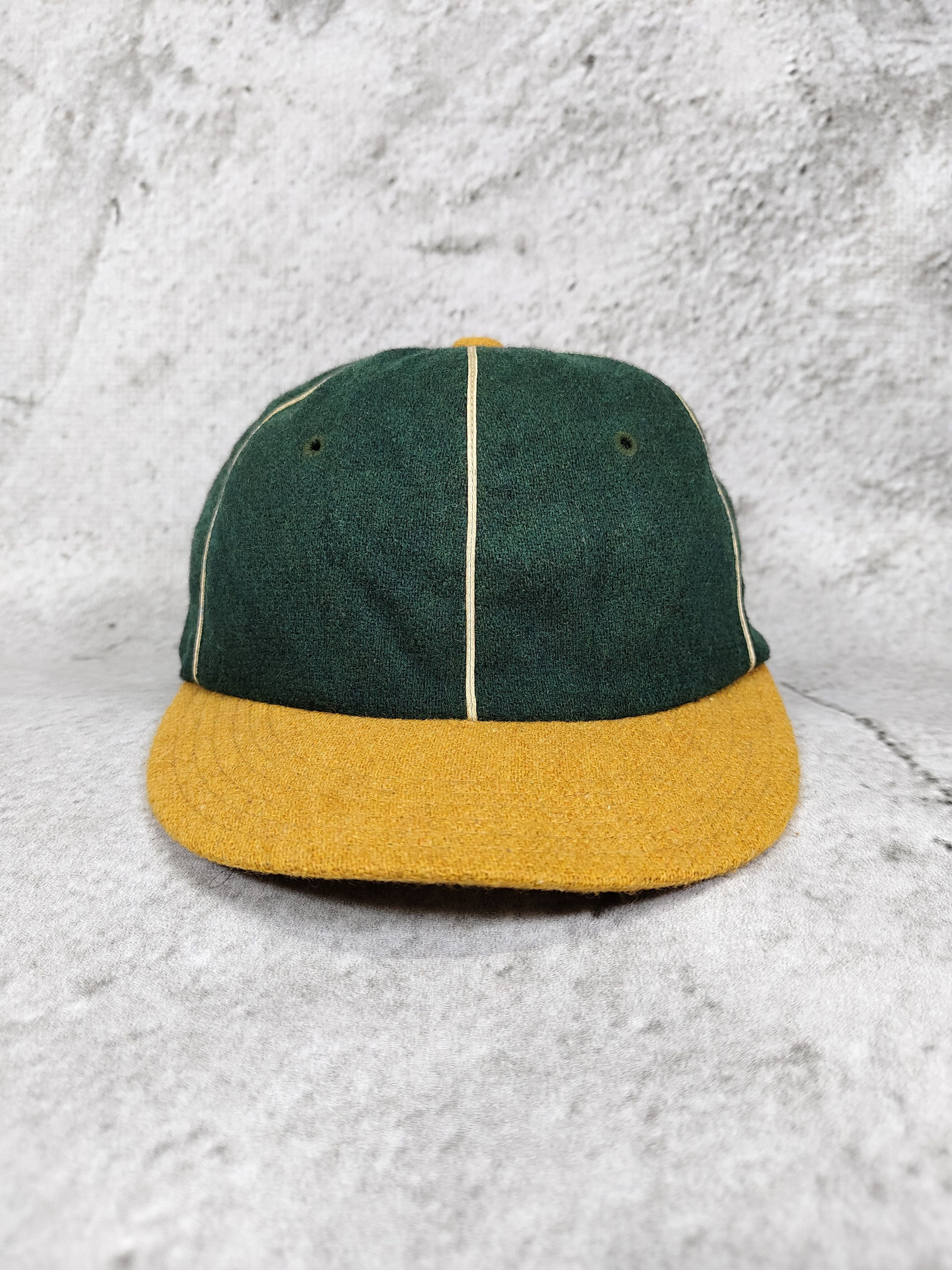 Japanese Brand 2000s Realmad Hectic🇯🇵 Ebbet Wool Leather Sweatband Caps Size ONE SIZE - 3 Thumbnail