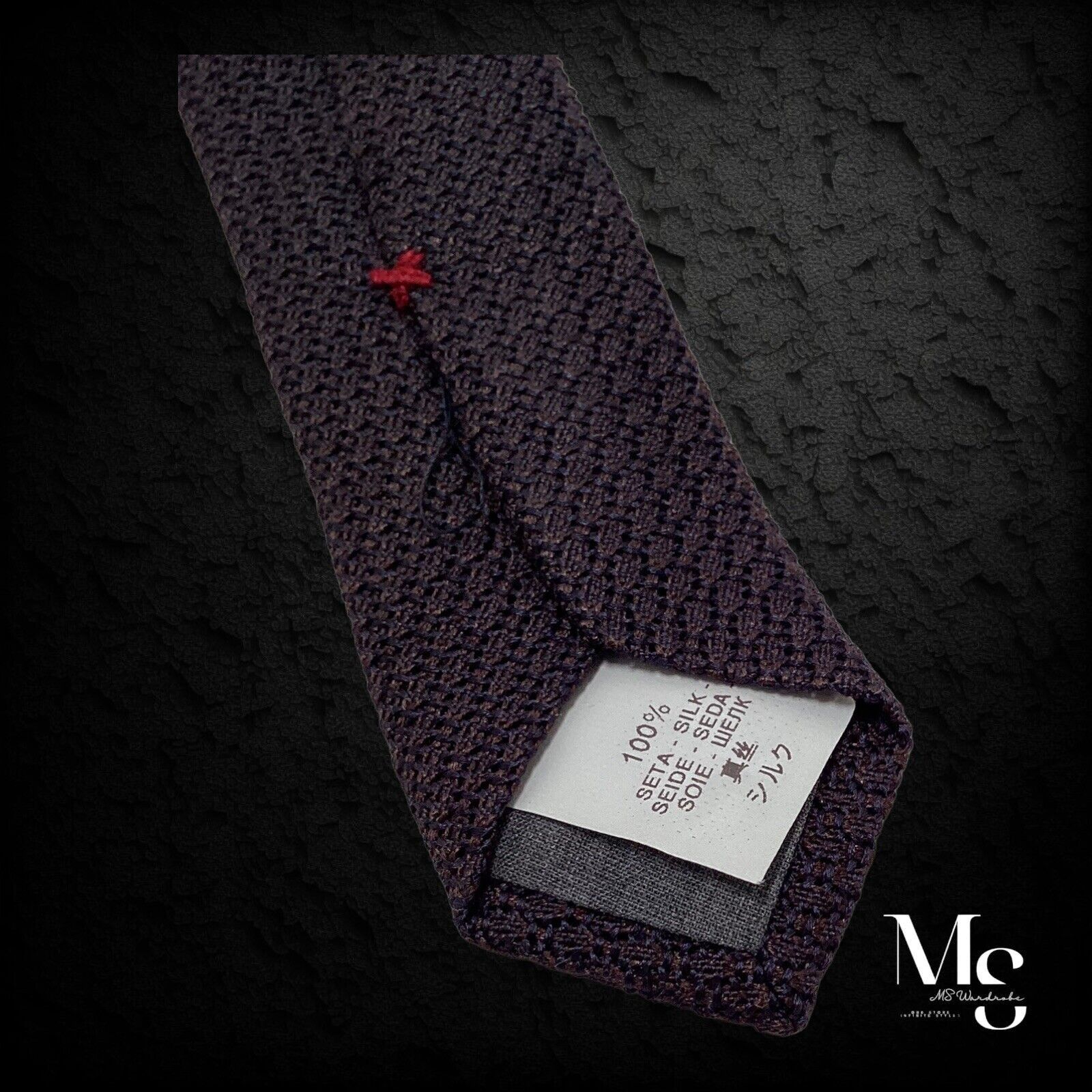 Brunello Cucinelli BRUNELLO CUCINELLI Dark Purple Grenadine Pattern Silk Tie Size ONE SIZE - 6 Thumbnail