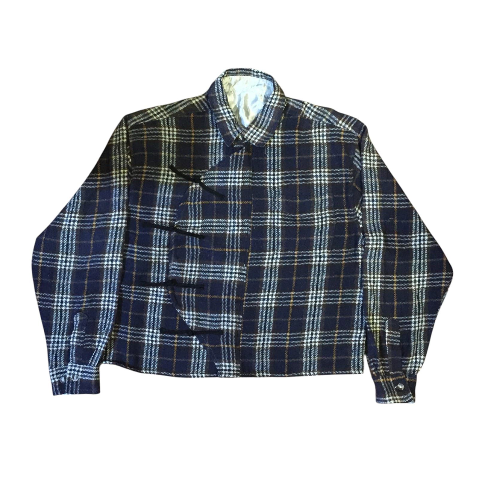 Handmade TC 405 Chinese Cheongsam Boxy Shirt Flannel Reworked Size M / US 6-8 / IT 42-44 - 1 Thumbnail