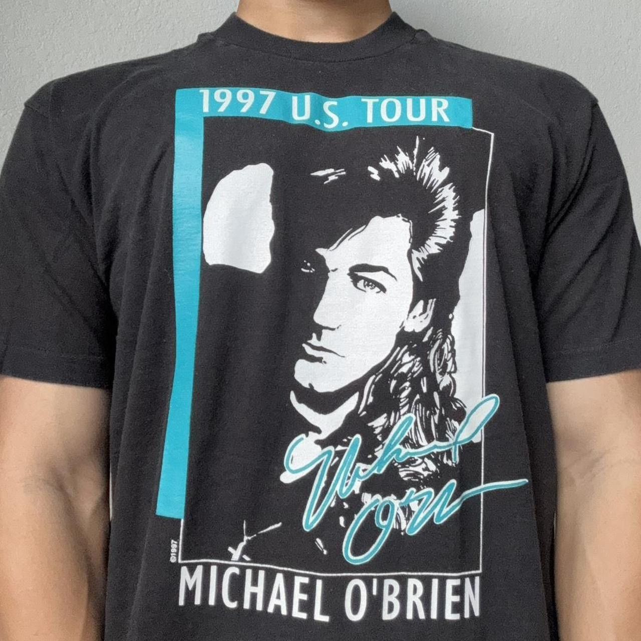 Band Tees × Fruit Of The Loom × Vintage Vintage 1997 Michael O'Brien Tour Graphics Black Tee Shirt Size US L / EU 52-54 / 3 - 1 Thumbnail
