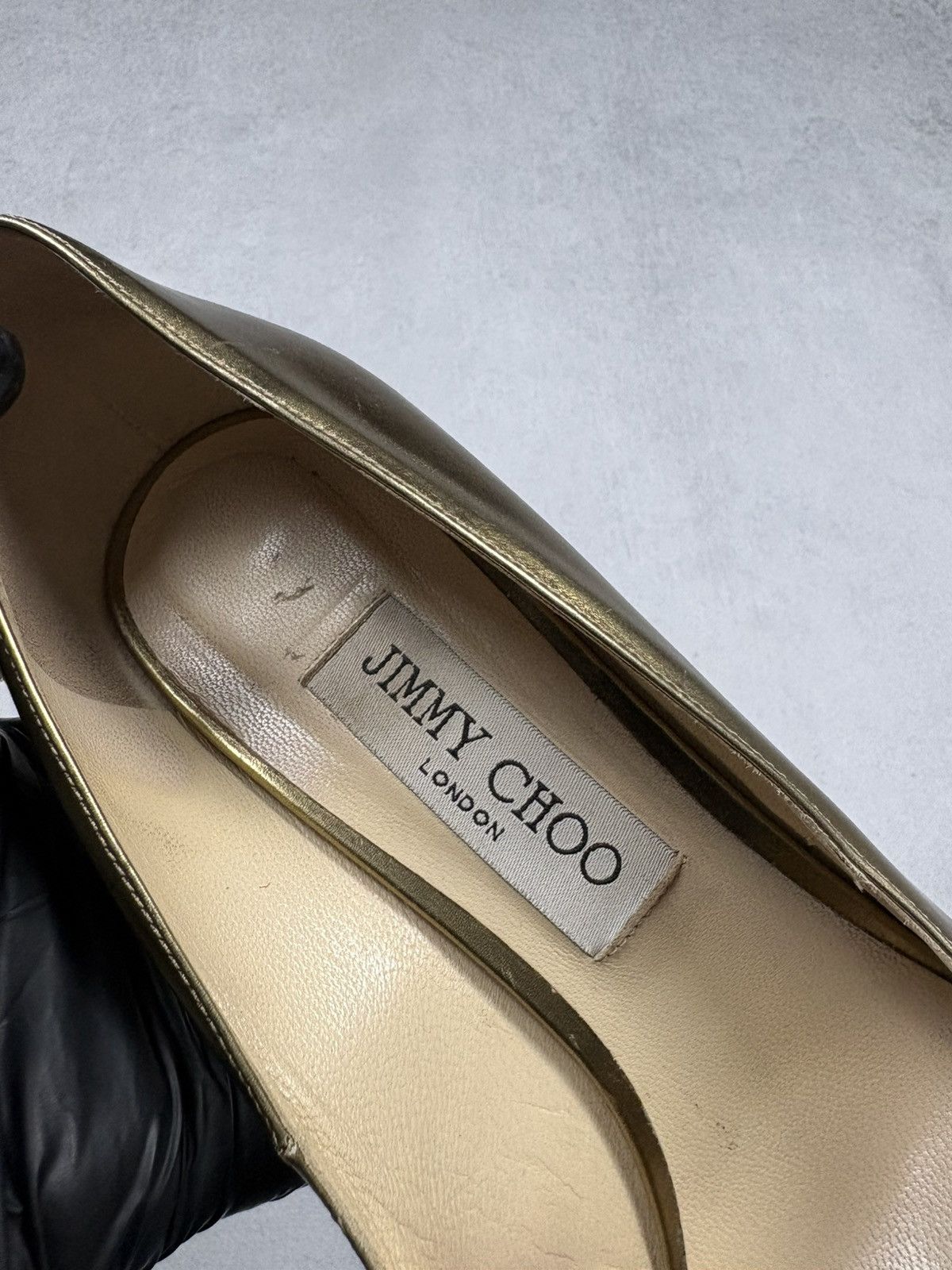 Jimmy Choo Jimmy Choo Gold Metallic Leather Pumps Rare Heels Luxury Size US 8.5 / IT 38.5 - 19 Thumbnail