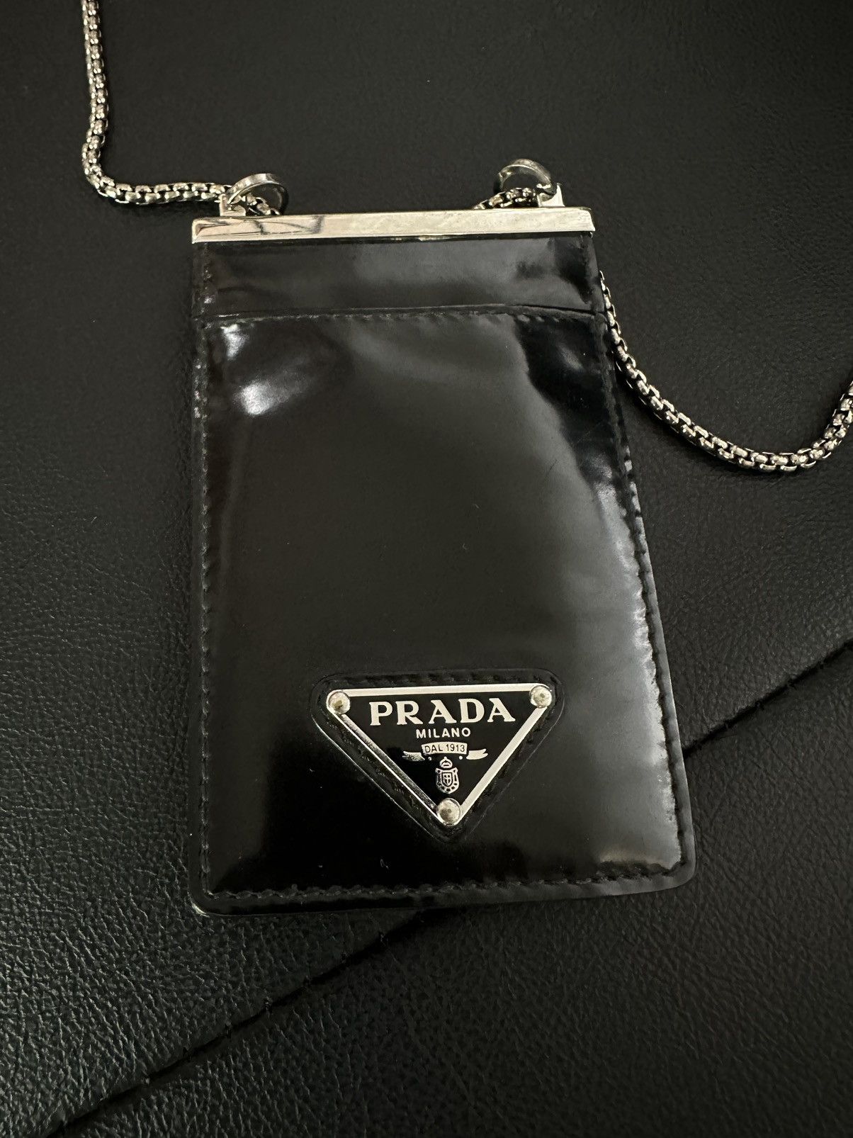 Prada PRADA Credit Card Holder Wallet Leather Size ONE SIZE - 2 Thumbnail
