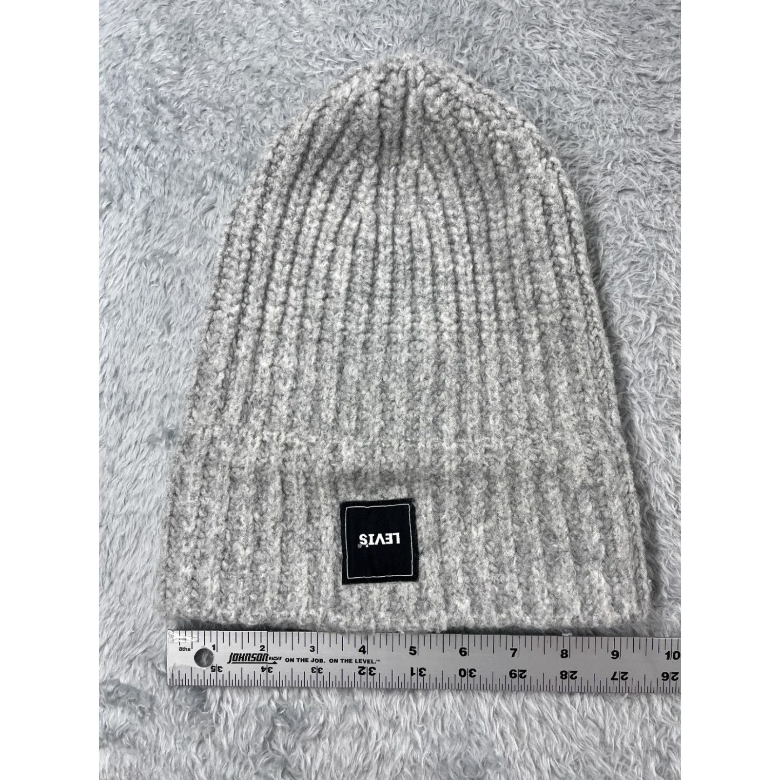 Levi's Levi's Beanie Adult One Size Gray Knit Wool Poly Blend Embroidered Logo Ski Hats Size ONE SIZE - 5 Thumbnail
