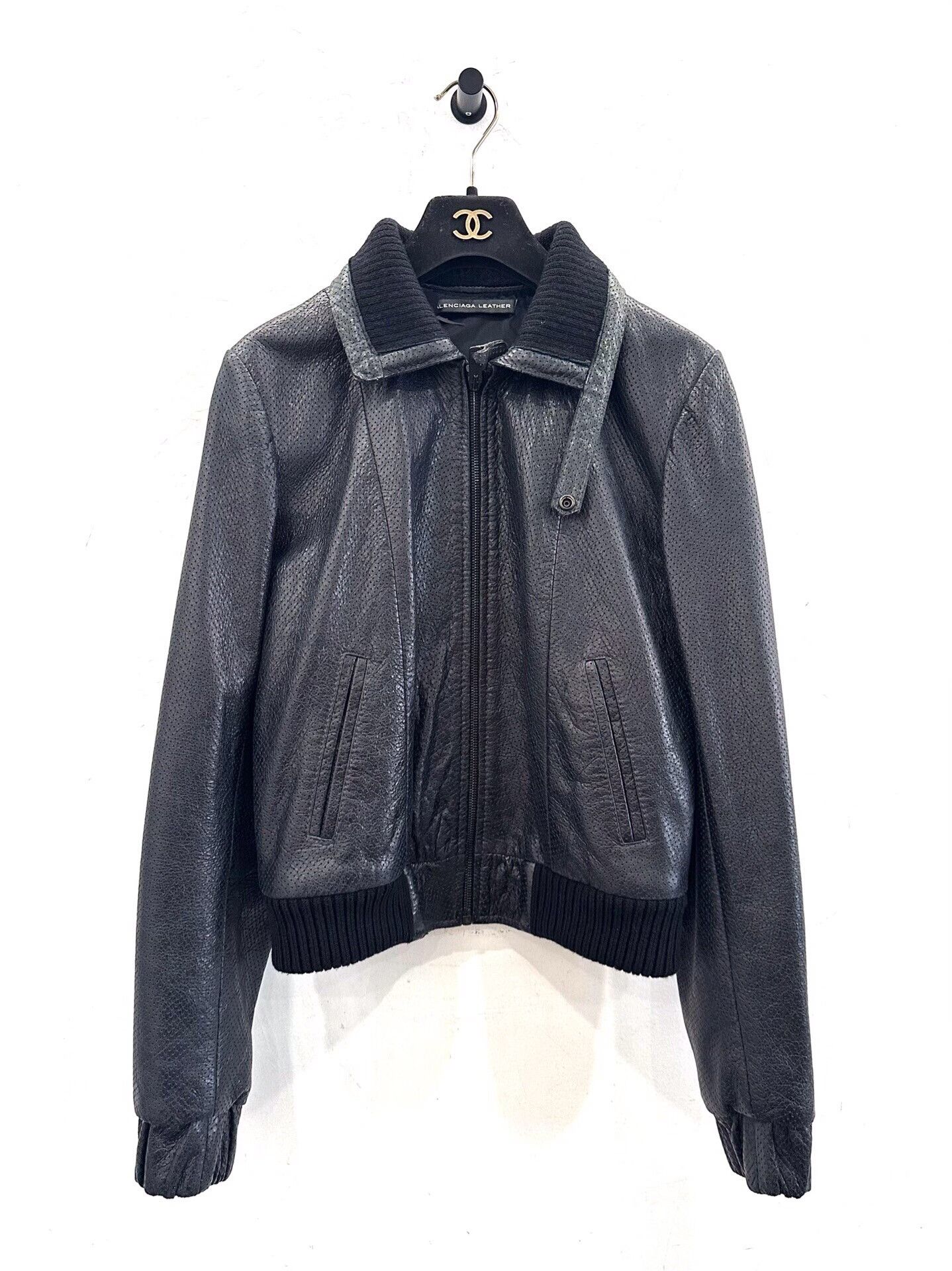 Balenciaga Balenciaga Women's Black Sheepskin Biker Jacket Size S / US 4 / IT 40 - 1 Thumbnail