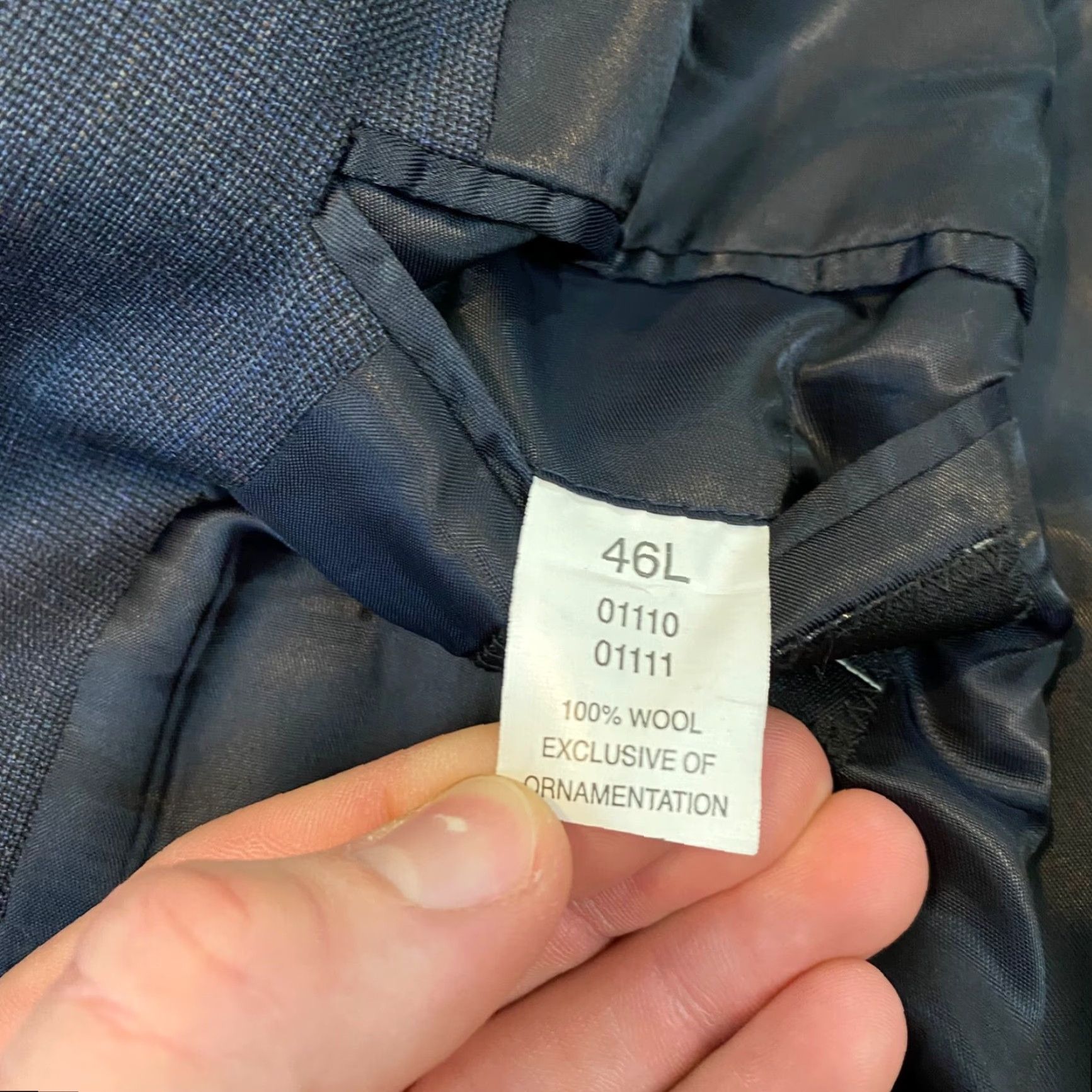 Jos. A. Bank Jos A Bank Blazer 46 L Blue 100% Wool Sports Coat Suit Notch Lapel Career Jacket Mens Size 46R - 3 Thumbnail