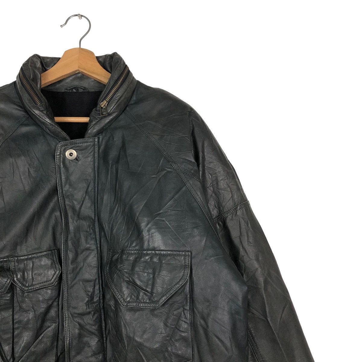 Japanese Brand 🔥Vintage Biker Genuine Leather Jacket Japan Made Size US L / EU 52-54 / 3 - 6 Thumbnail