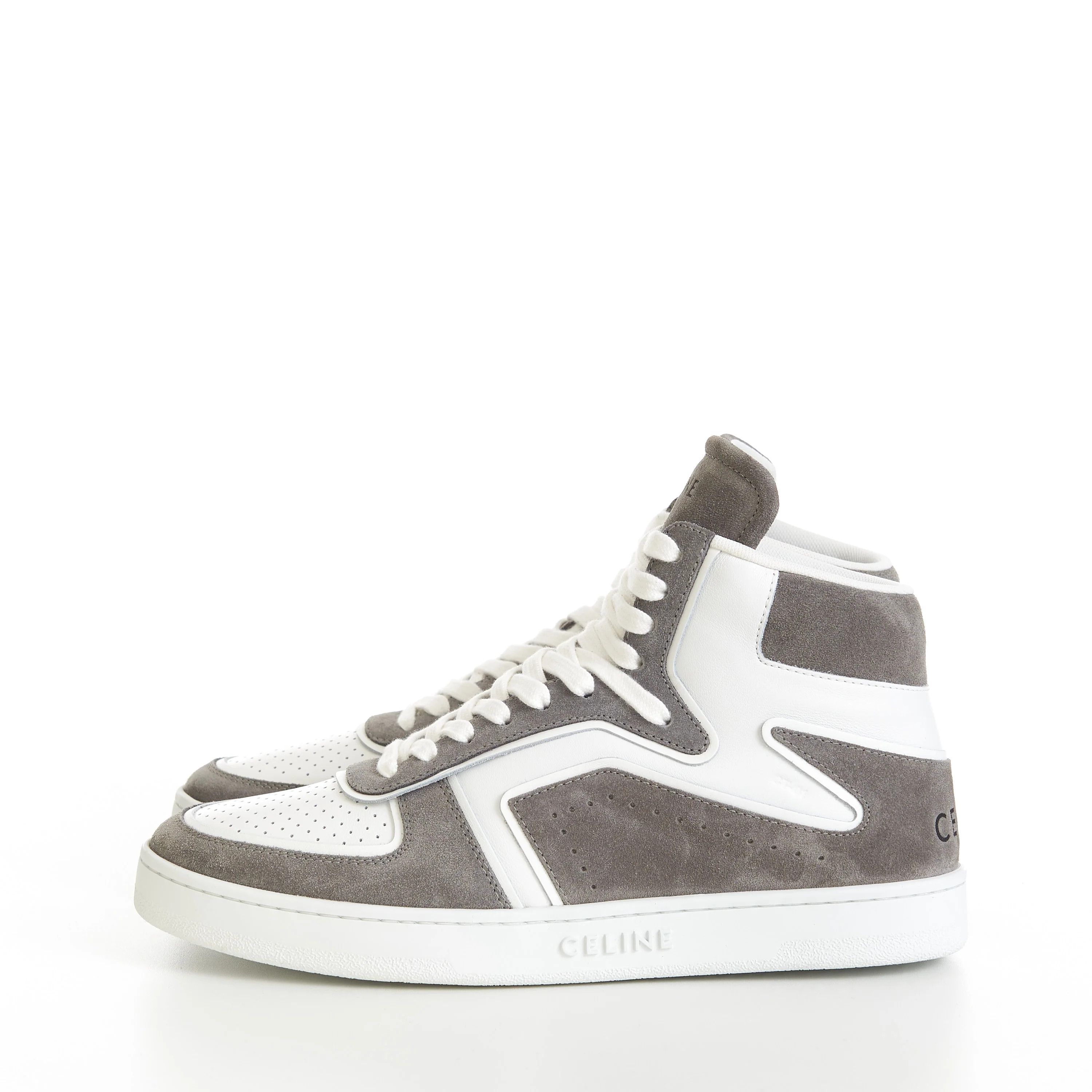 Celine o1bcso1str0625 342813721C Hi-Top Sneakers Grey/Optic White Size US 13 / EU 46 - 1 Thumbnail