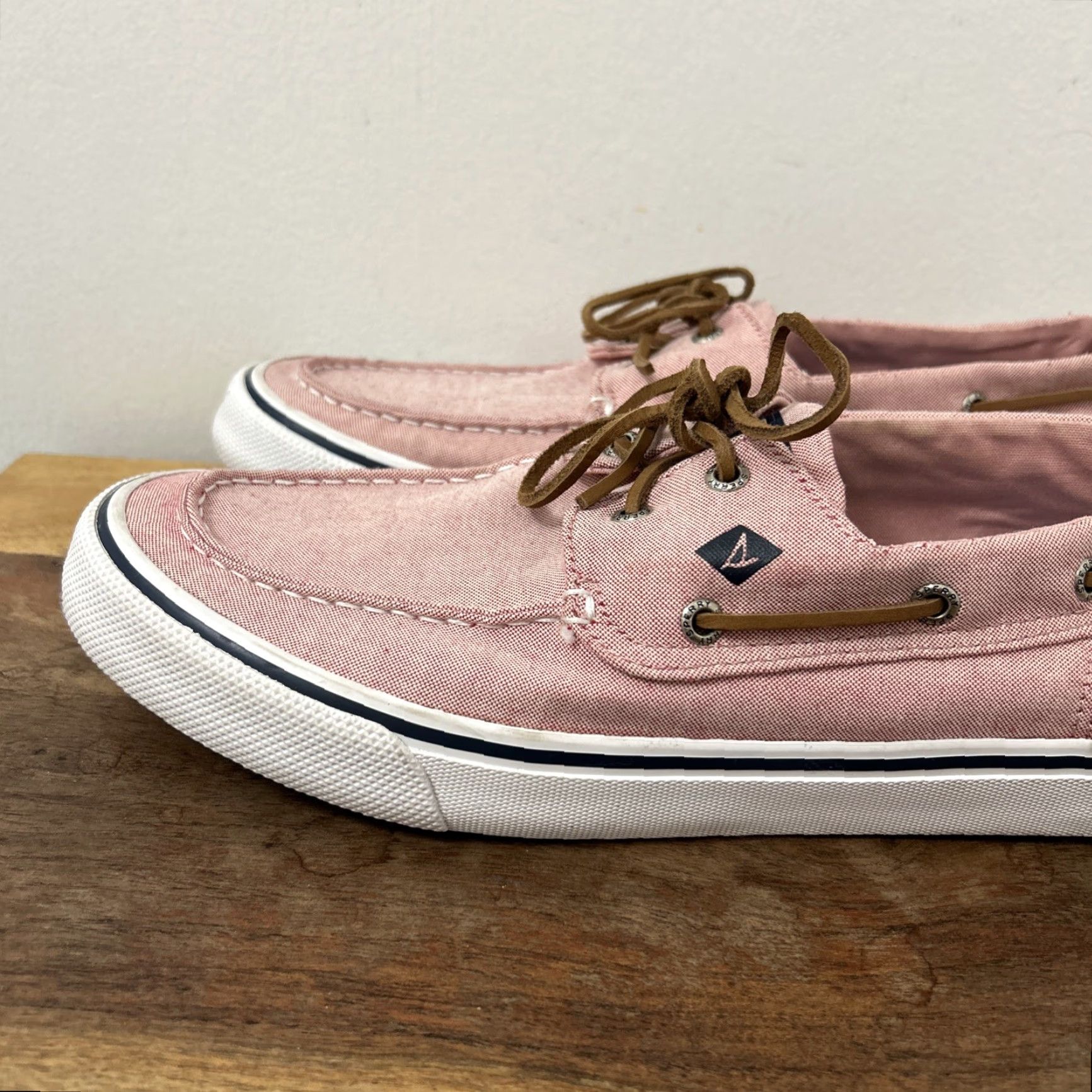 Sperry Sperry Top Sider Mens Boat Shoes Pink Canvas 2 Eye Lace Up Size 12 Mens Shoes Size US L / EU 52-54 / 3 - 6 Thumbnail