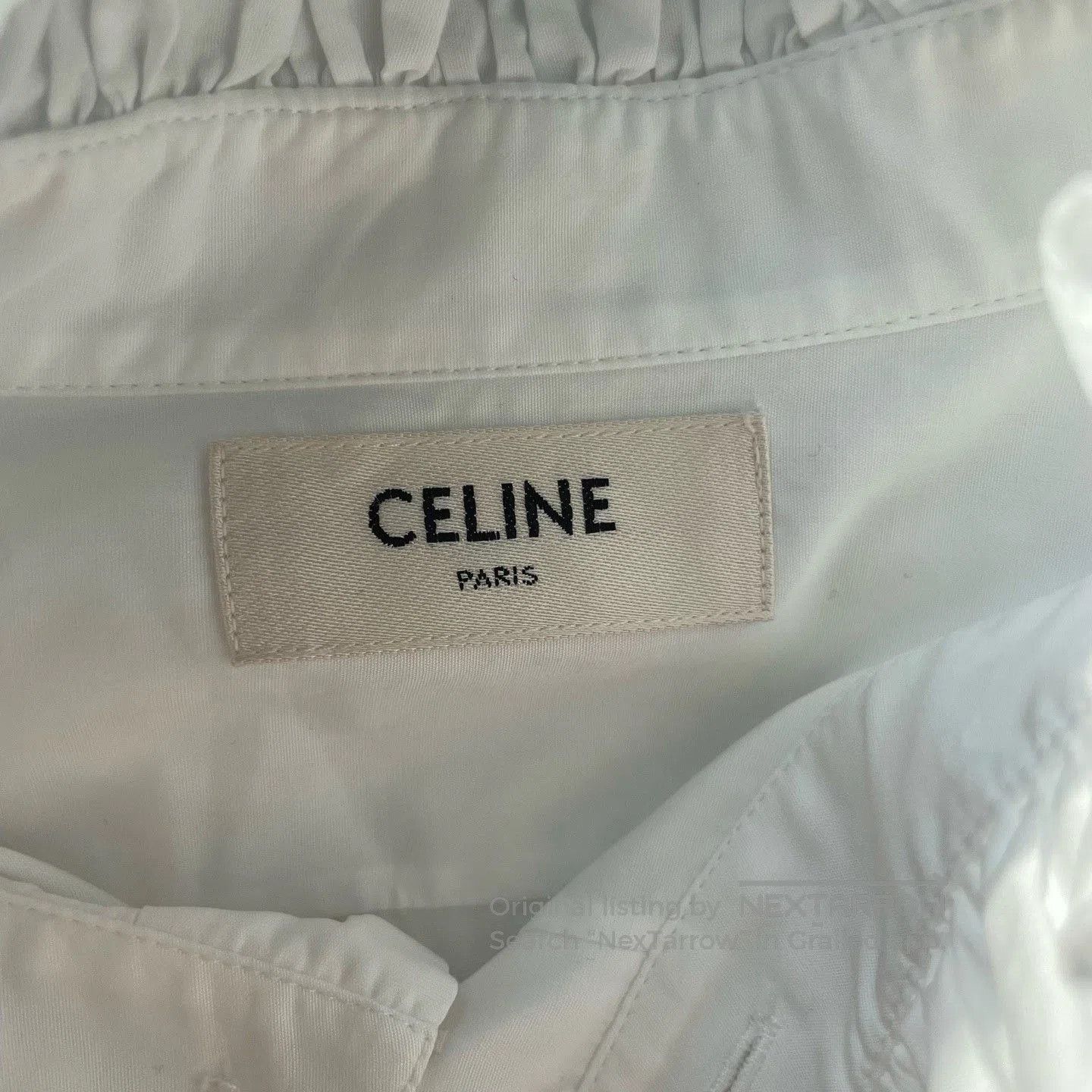 Hedi Slimane Celine 21FW Runway Ruffled Collar White Shirt. Size S / US 4 / IT 40 - 4 Thumbnail