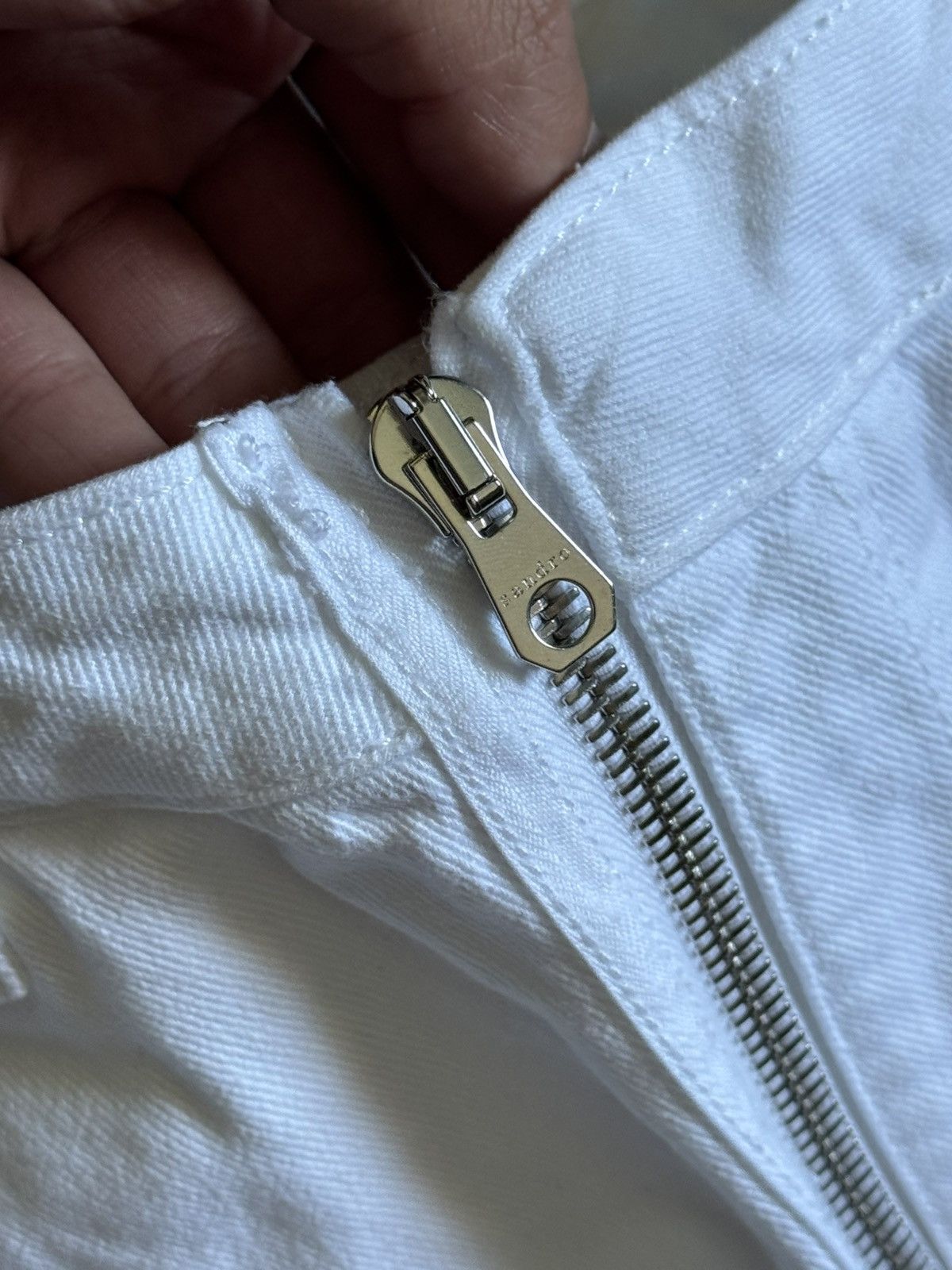 Sandro Sandro Paris White Slim Fit Tapered Denim Jeans Size 40 Size 27" / US 4 / IT 40 - 4 Thumbnail