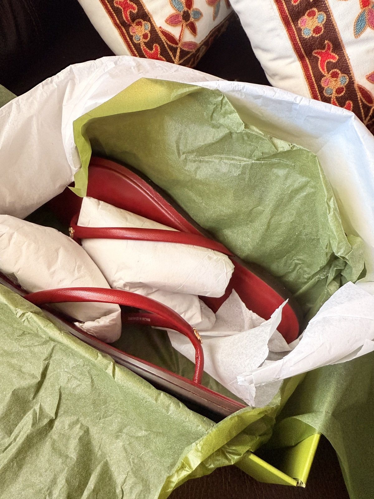 Tory Burch ory Burch Women Chelease Leather Flip Flop Sandals 8.5 Red Size US 8.5 / IT 38.5 - 6 Thumbnail