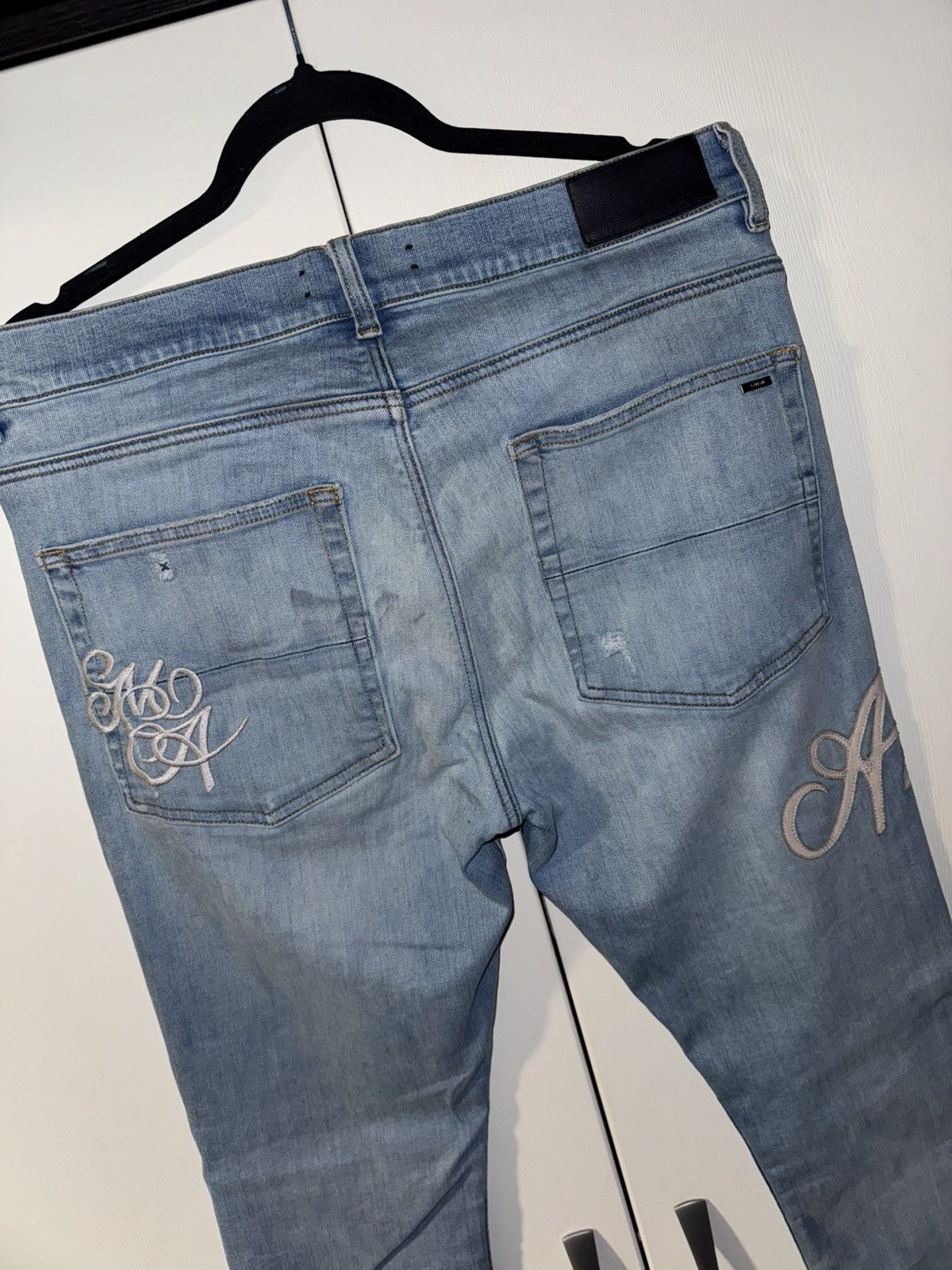 Amiri AMIRI SCRIPT LOGO BLUE JEANS Size US 34 / EU 50 - 8 Thumbnail
