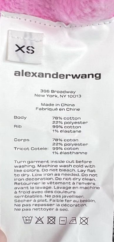 Alexander Wang Alexander Wang Neon Pink Cropped Fleece Sweatshirt K12 Size XS / US 0-2 / IT 36-38 - 7 Thumbnail
