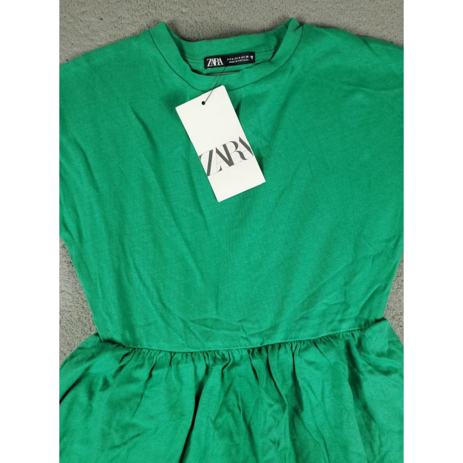 Zara Zara Dress Womens Size Small Green Layered Midi Ruffled Short Sleeve Classic Size 28" / US 6 / IT 42 - 2 Thumbnail