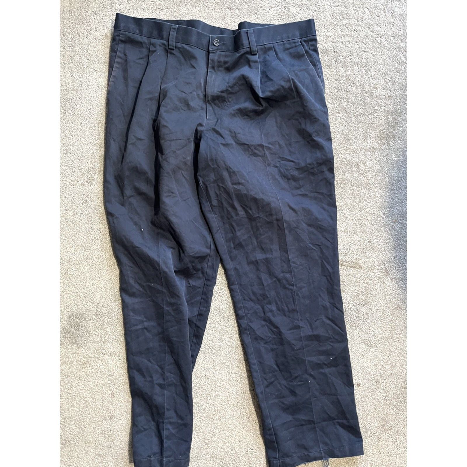 Dockers VINTAGE Dockers Classic Fit Pleated Dress Pants Mens 40x30 Blue Solid Chinos Size US 40 / EU 56 - 3 Thumbnail