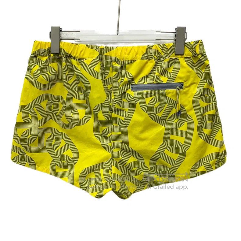 Hermes Hermes Yellow Lock扣Printed Drawstring Casual Shorts Size 24" / US 00 / IT 34 - 2 Thumbnail