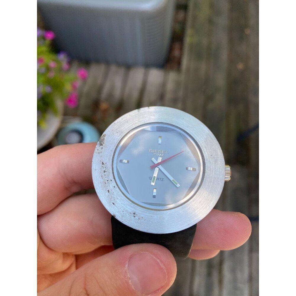 Diesel Vintage Diesel Time Quartz Watch - White Dial Silver Bezel Size ONE SIZE - 3 Thumbnail