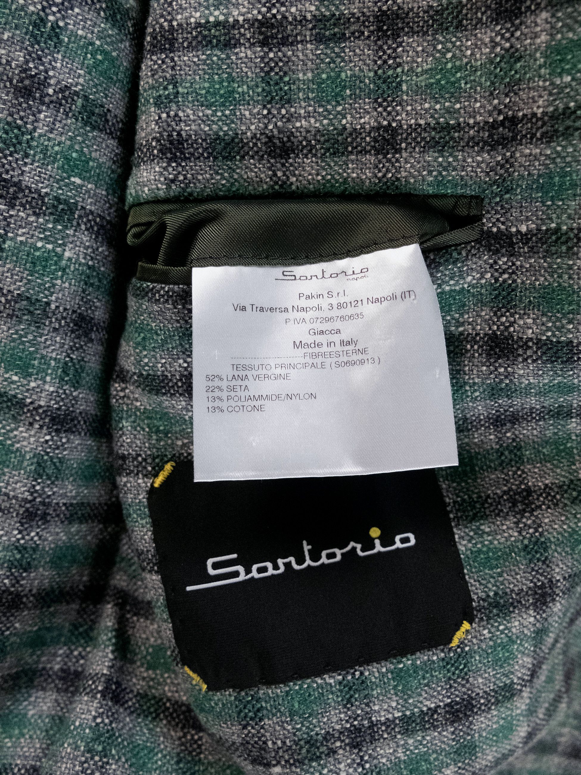 SARTORIO SARTORIO Napoli Kiton green gray plaid wool silk sportcoat Size 44R - 11 Thumbnail