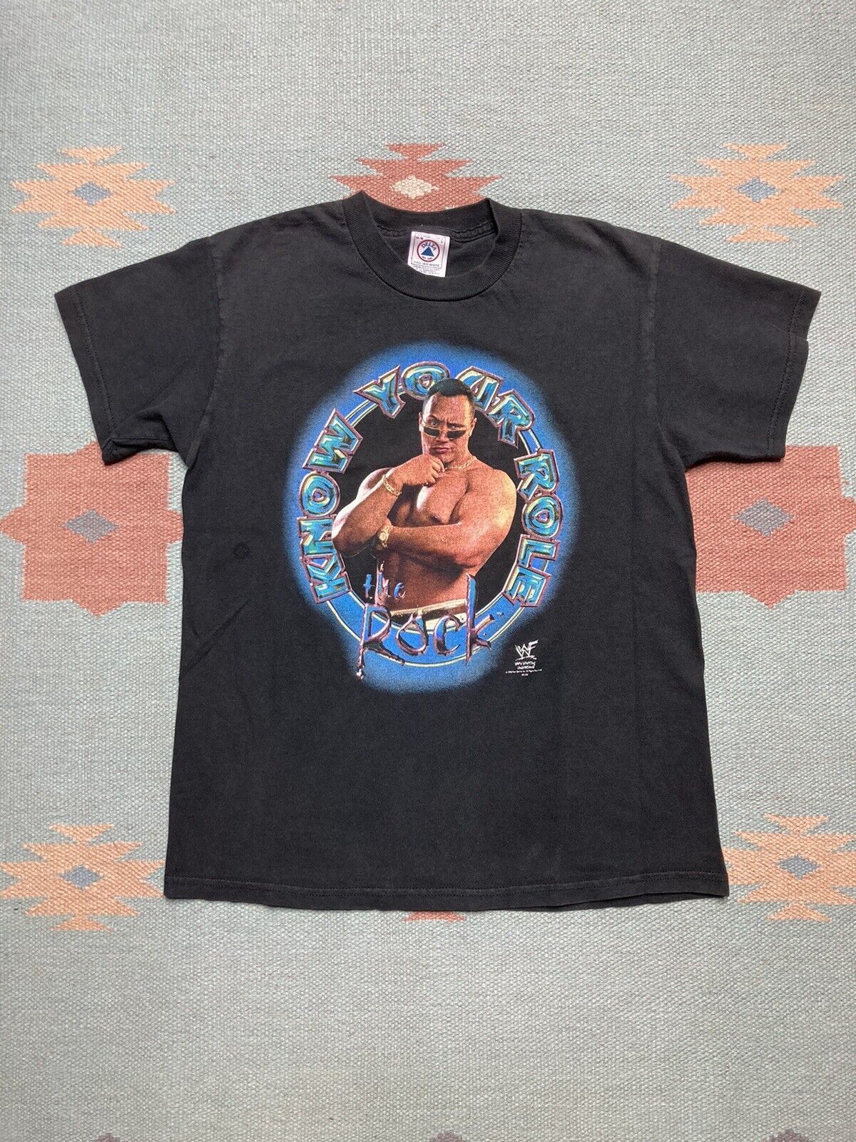 T-shirt WWF The Rock Attitude Era - Y2K Vintage - Taille XL - Occasion - WWE