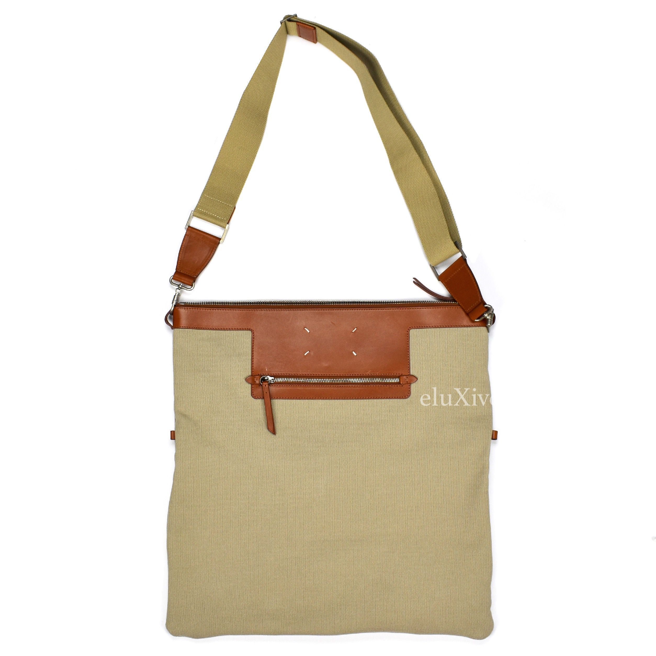 Maison Margiela Beige Canvas & Leather Shoulder Bag NWT Size ONE SIZE - 1 Preview