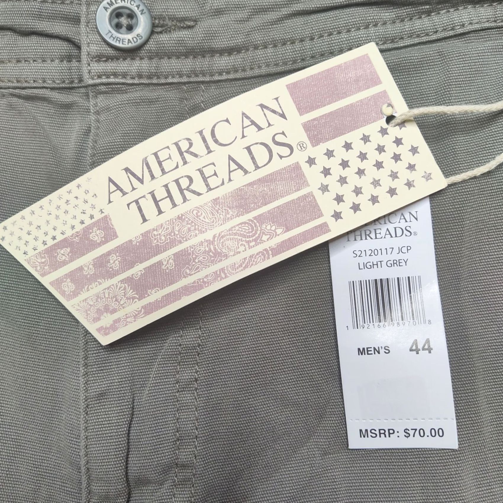 Vintage American Threads Men 44 Gray Garment Dye Cotton Stretch 9" Shorts NEW Size US 44 / EU 60 - 7 Thumbnail