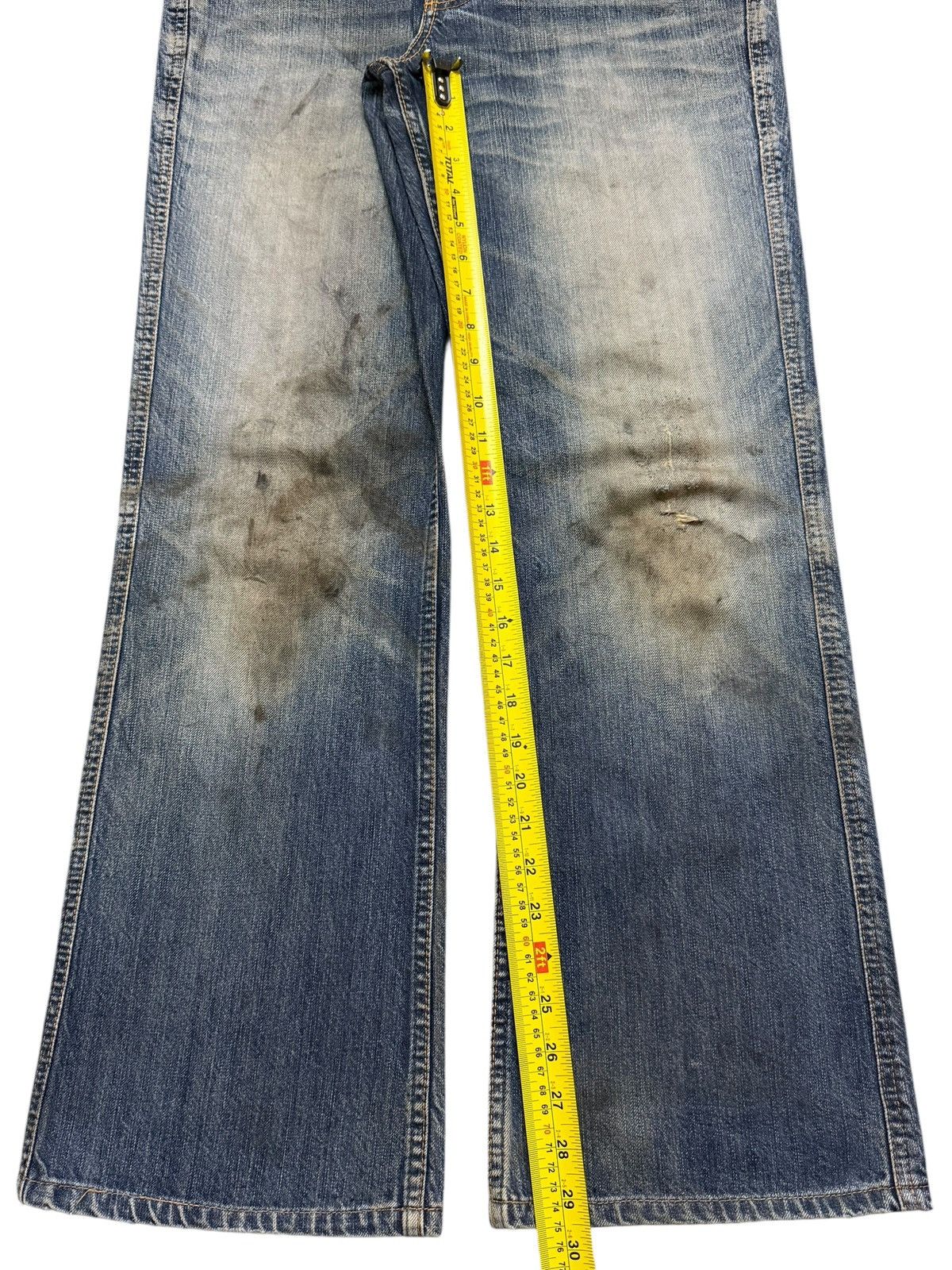 Hysteric Glamour Vintage 90s Japanese Brand Mud Dirty Wash Wide Leg Bootcut Size US 32 / EU 48 - 12 Thumbnail