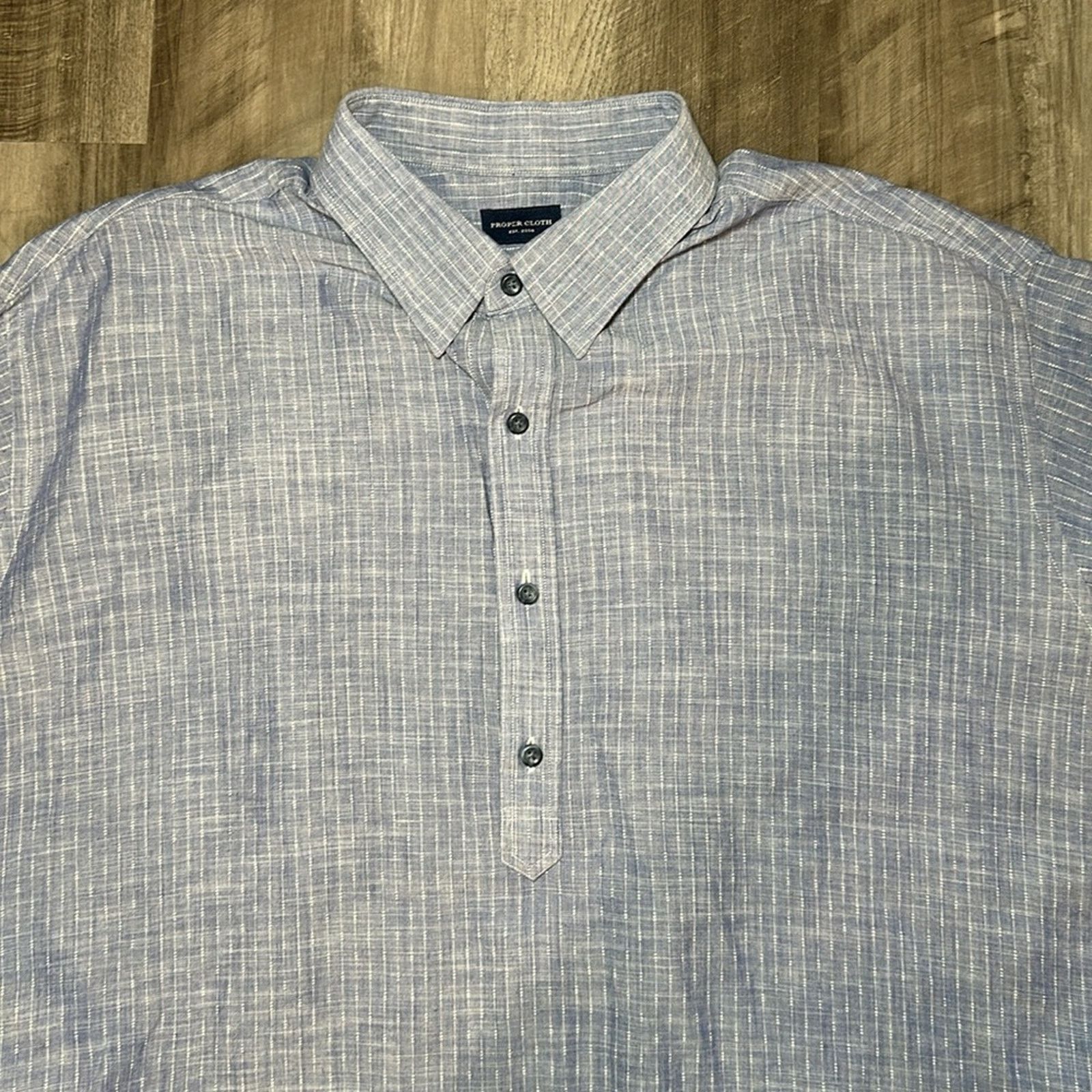 Proper Cloth Proper Cloth Half Button Long Sleeve Shirt - 4XL Size US XXL / EU 58 / 5 - 6 Thumbnail