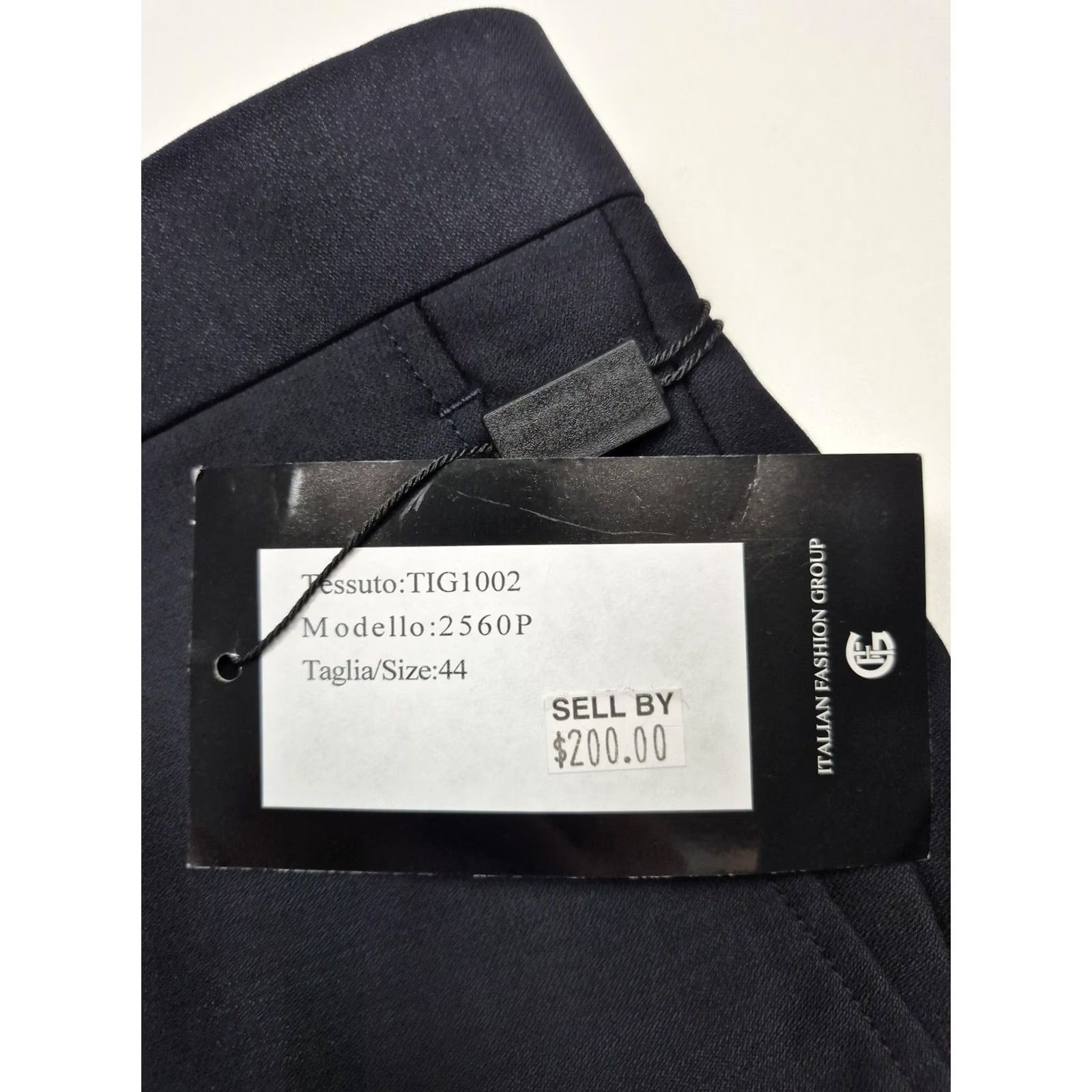 Vintage Galante Pants Mens 44x36 Black Wool Flat Front Straight Unhemmed NWT Dress Size US 44 / EU 60 - 4 Thumbnail