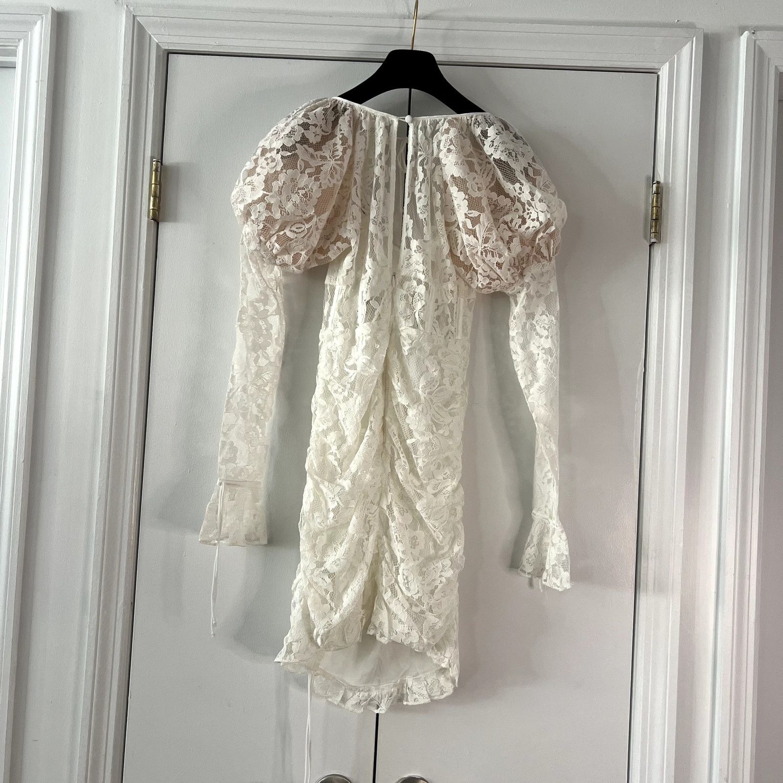 For Love & Lemons For Love & Lemons Revolve White Lace Victoria Mini Dress Size XS / US 0-2 / IT 36-38 - 6 Thumbnail