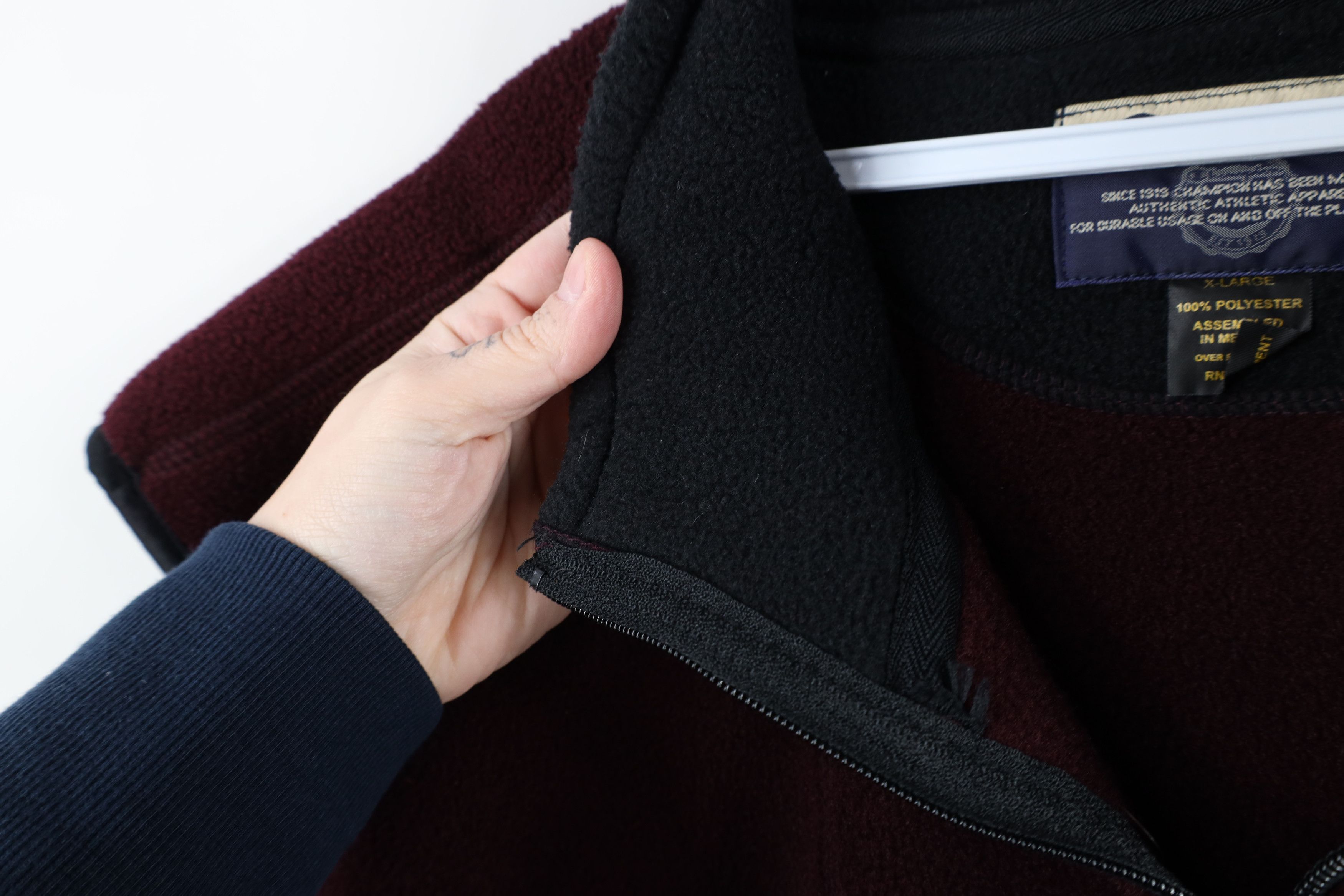 Champion × Vintage Vintage 90s Champion Logo Full Zip Fleece Vest Jacket Maroon Size US L / EU 52-54 / 3 - 7 Thumbnail