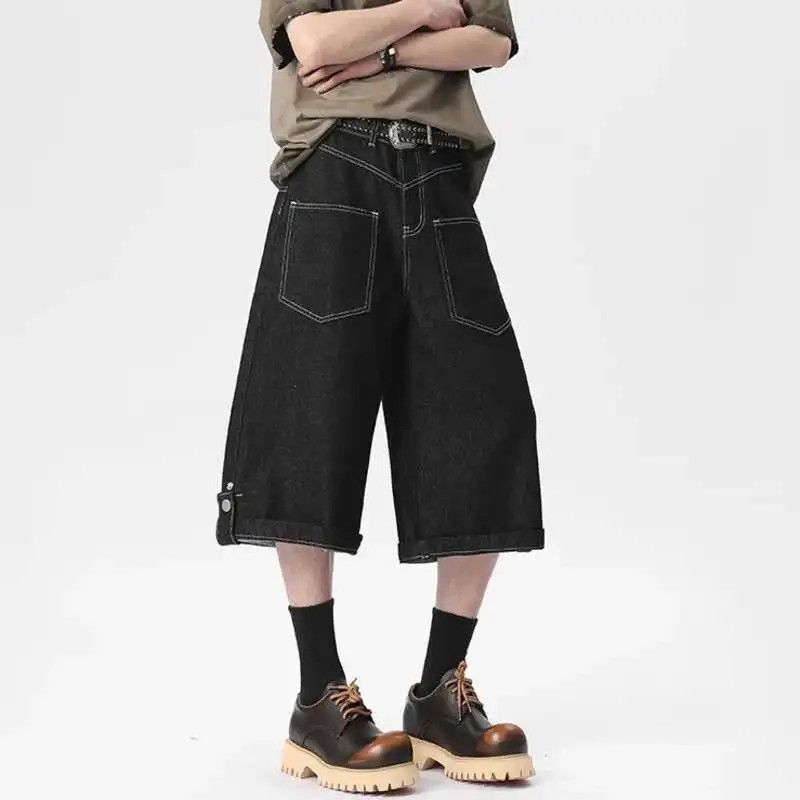 Japanese Brand × Jean Denim Shorts Straight Leg Design Buckle Size US 28 / EU 44 - 4 Thumbnail