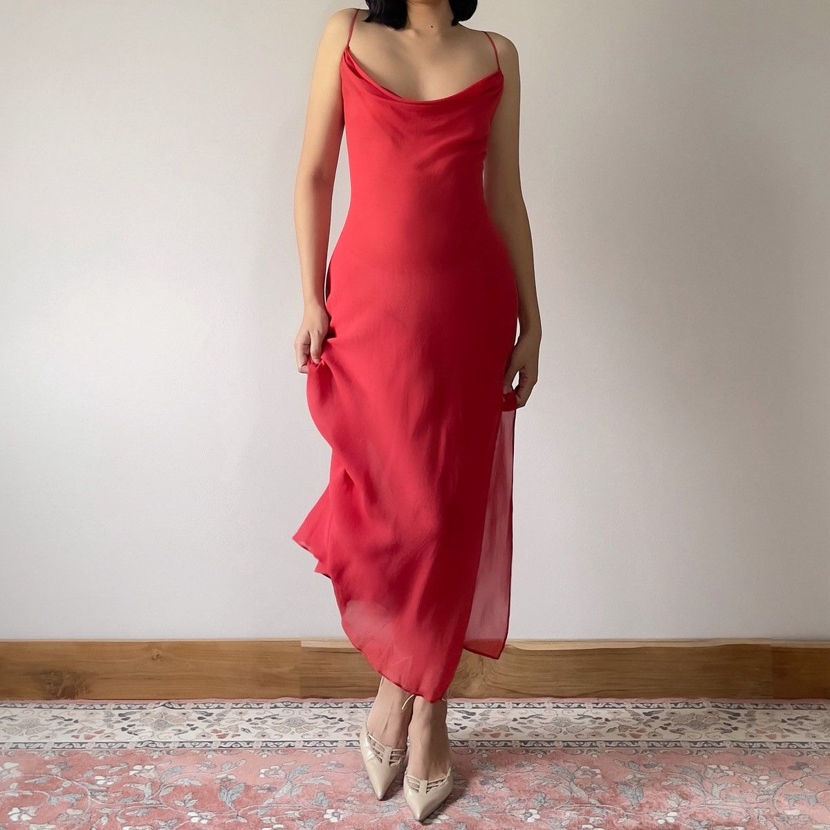 Victoria's Secret Victoria’s Secret Red Silk Chiffon Slip Dress (XS–S) Size S / US 4 / IT 40 - 4 Thumbnail