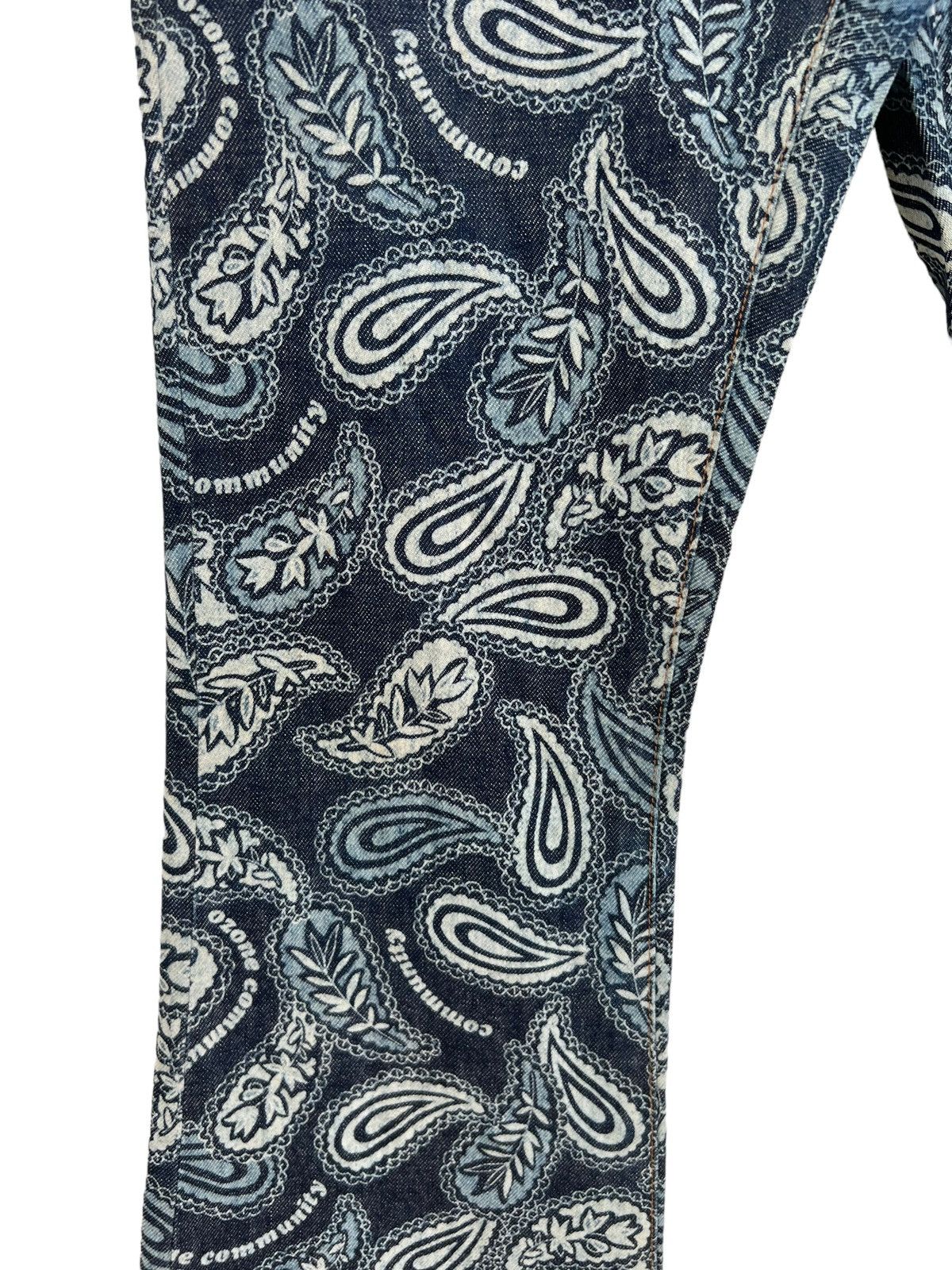Vintage VTG 90s Ozone Community Tokyo Paisley Denim Bootcut Jeans Size US 29 - 9 Thumbnail