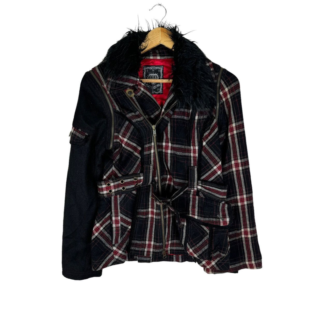 Beauty Beast ☀️ALGONQUINS FUR TARTAN DETACHABLE SLLEVE JACKET Size M / US 6-8 / IT 42-44 - 2 Thumbnail