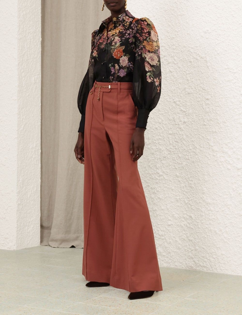 Zimmermann oc11z0825 Pavilion Tie Neck Blouse in Multicolor Size L / US 10 / IT 46 - 8 Thumbnail
