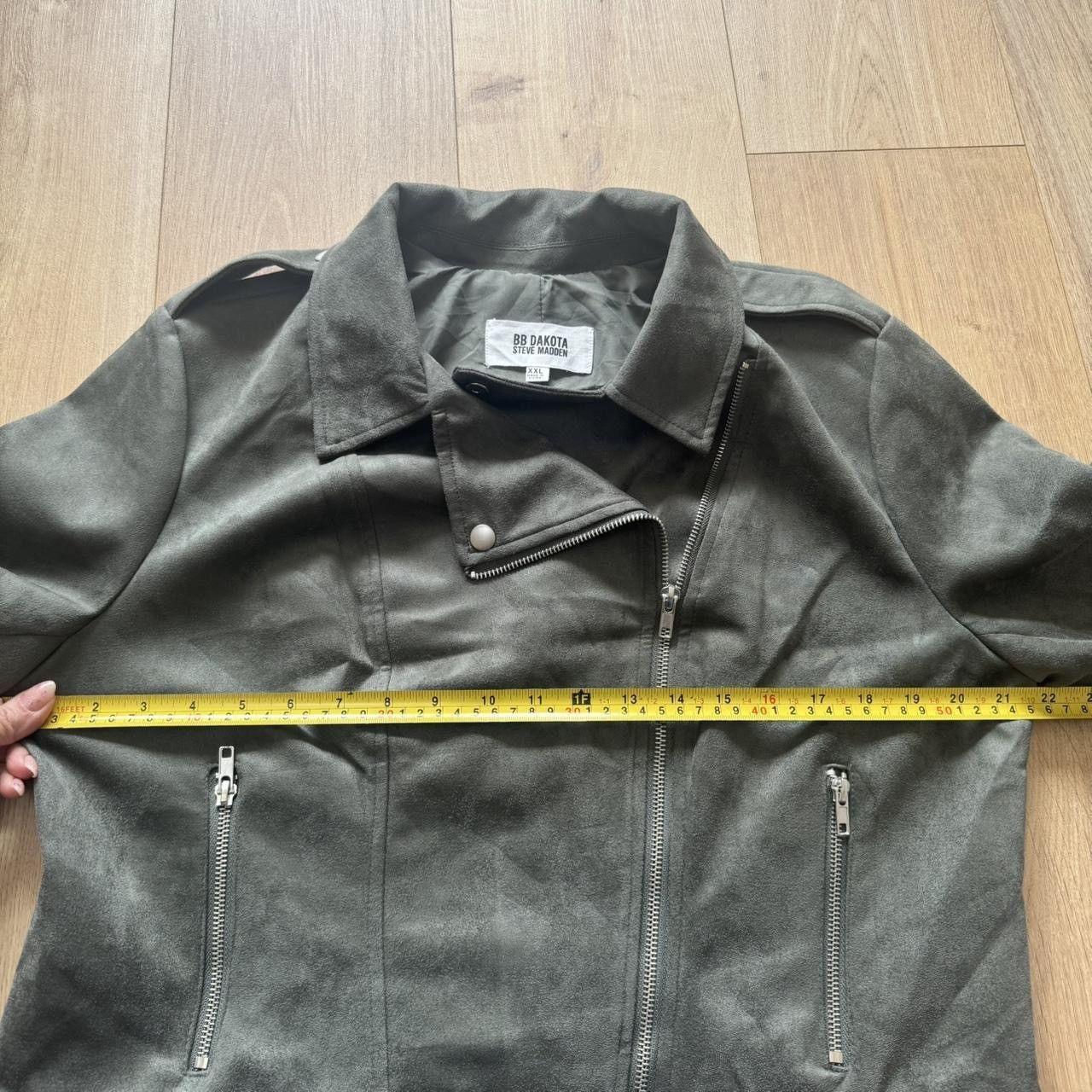 Steve Madden BB Dakota Steve Madden Moto Jacket Olive Green Faux Suede Size XL / US 12-14 / IT 48-50 - 3 Thumbnail