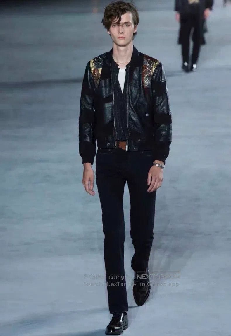 Saint Laurent Paris Saint Laurent Paris Python Skin Studded Vintage Pilot Leat Size US M / EU 48-50 / 2 - 9 Thumbnail