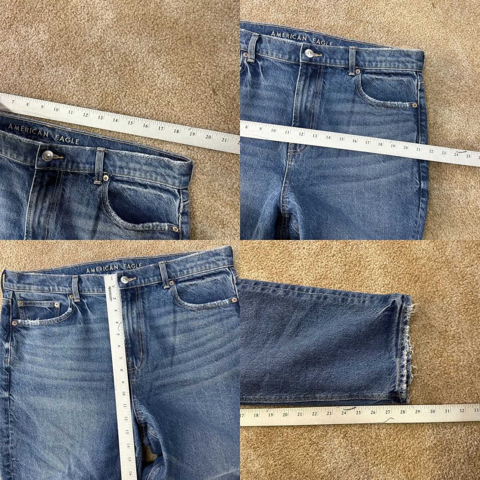 American Eagle Outfitters American Eagle High Straight Leg Jeans Women 16s Blue Denim stretch Super Size 38" / US 16 / IT 52 - 8 Thumbnail