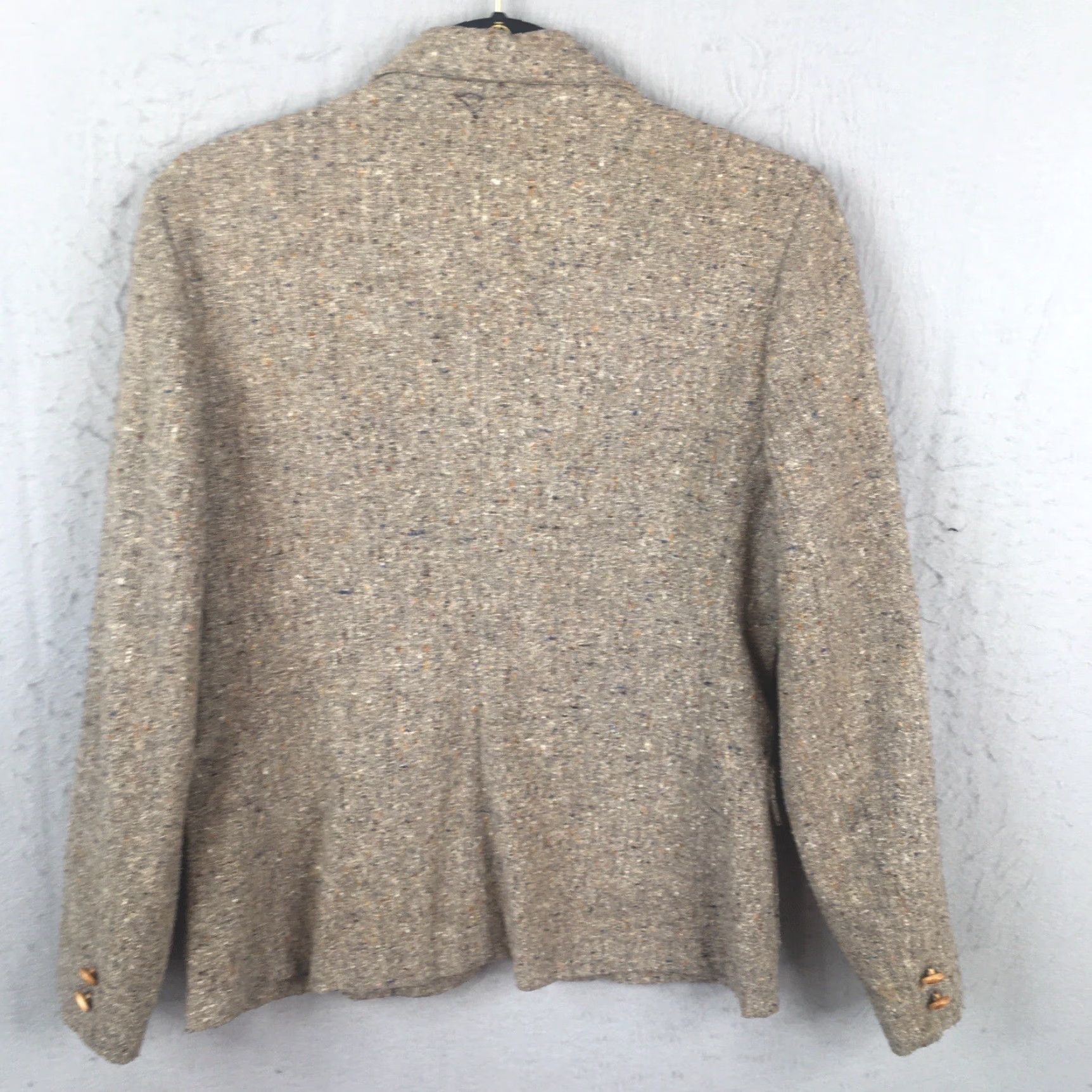 Vintage VINTAGE Happy Legs Blazer Juniors 11 Tan Brown Tweed Jacket Coat Wool Long Sleeve Button Collared Lined 70s College Preppy Womens Mens? Size L / US 10 / IT 46 - 3 Thumbnail