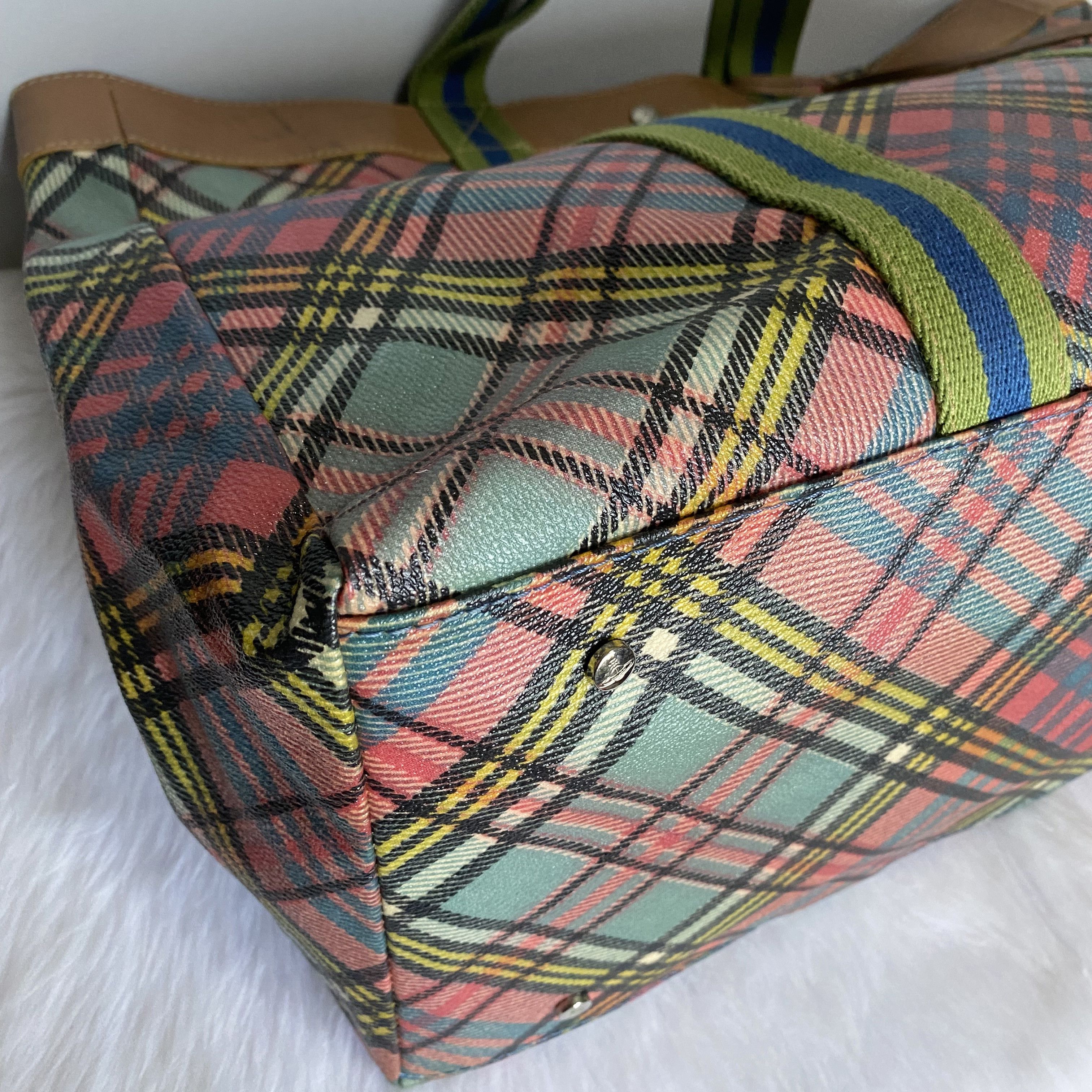 Vivienne Westwood Vintage Check Leather Luggage Tote Bag Size ONE SIZE - 5 Thumbnail