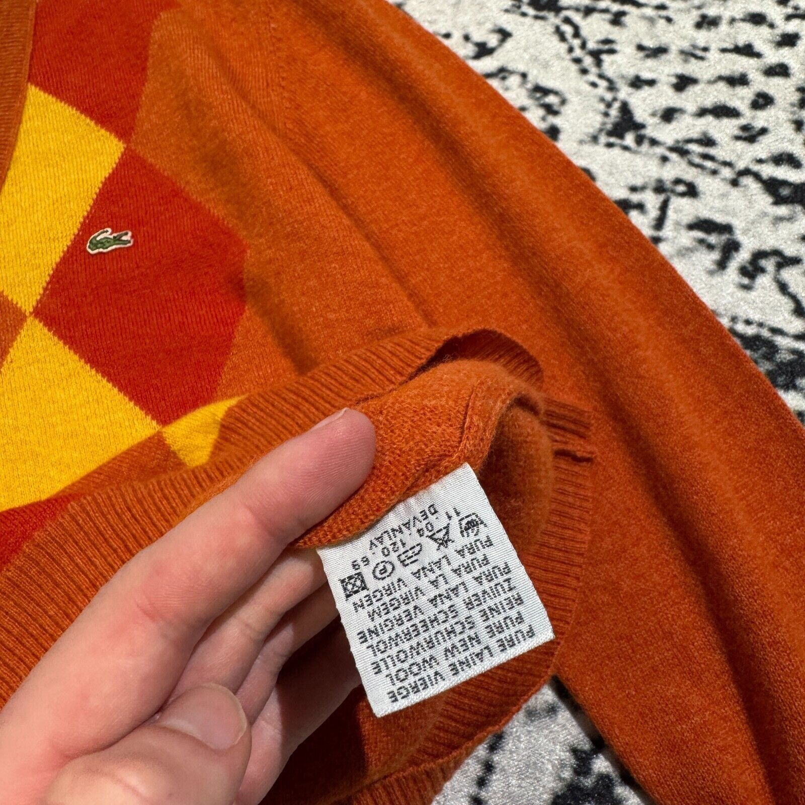 Lacoste × Vintage Vintage Lacoste Unisex Orange Yellow Red Wool Sweater Size S Size US S / EU 44-46 / 1 - 10 Thumbnail