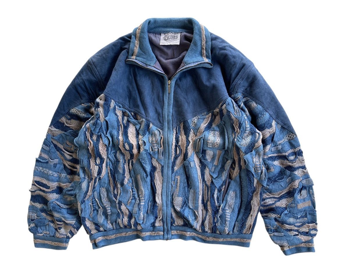 Coogi Vintage Coogi Suede Indigo Dyed Bomber Jacket Size US L / EU 52-54 / 3 - 2 Thumbnail