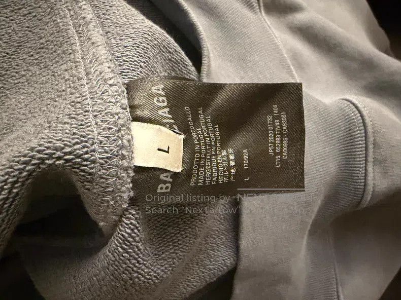 Balenciaga Balenciaga Gray Blue Hoodie L Size Size US L / EU 52-54 / 3 - 3 Thumbnail