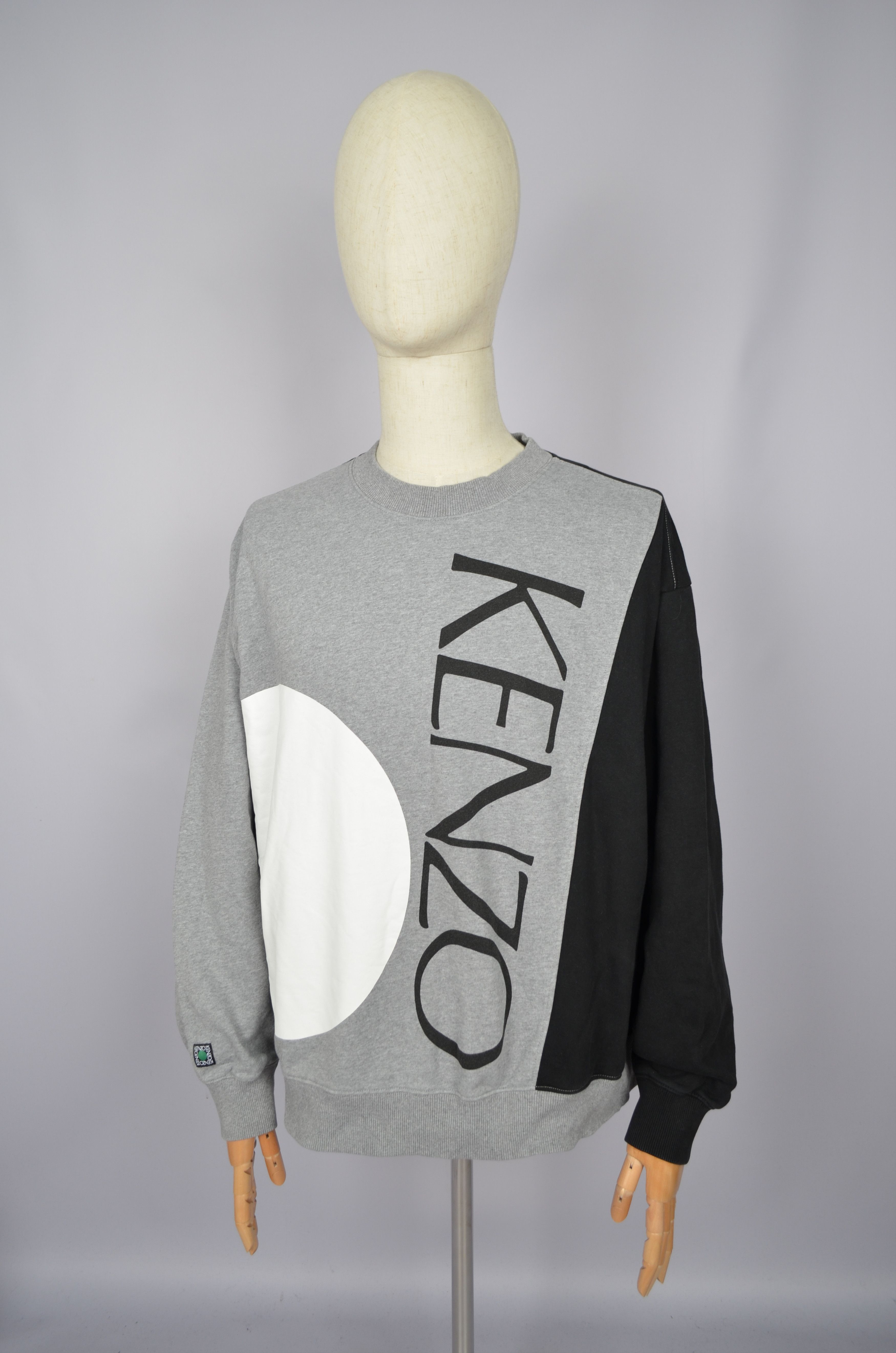 Designer × Kenzo KENZO Color Block Hoodie Dove Grey Logo Sweatshirt Designer Size US L / EU 52-54 / 3 - 14 Thumbnail