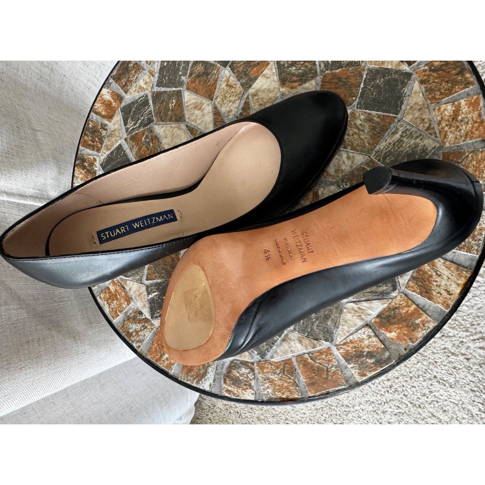 Stuart Weitzman Stuart Weitzman Black Leather Pumps Size 4.5 – Made in Spain Size US 4.5 / IT 34.5 - 5 Thumbnail