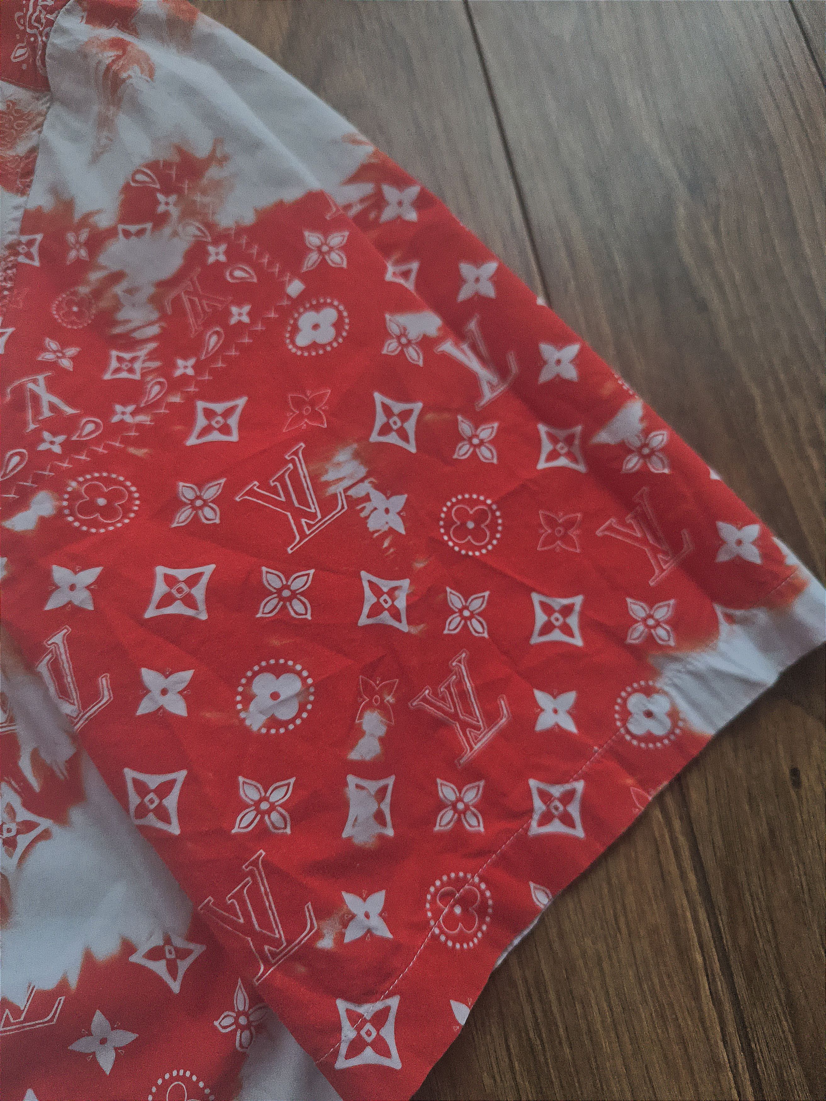Louis Vuitton LV Monogram Bandana Orange-White Shirt, L, great condition Size US L / EU 52-54 / 3 - 5 Thumbnail