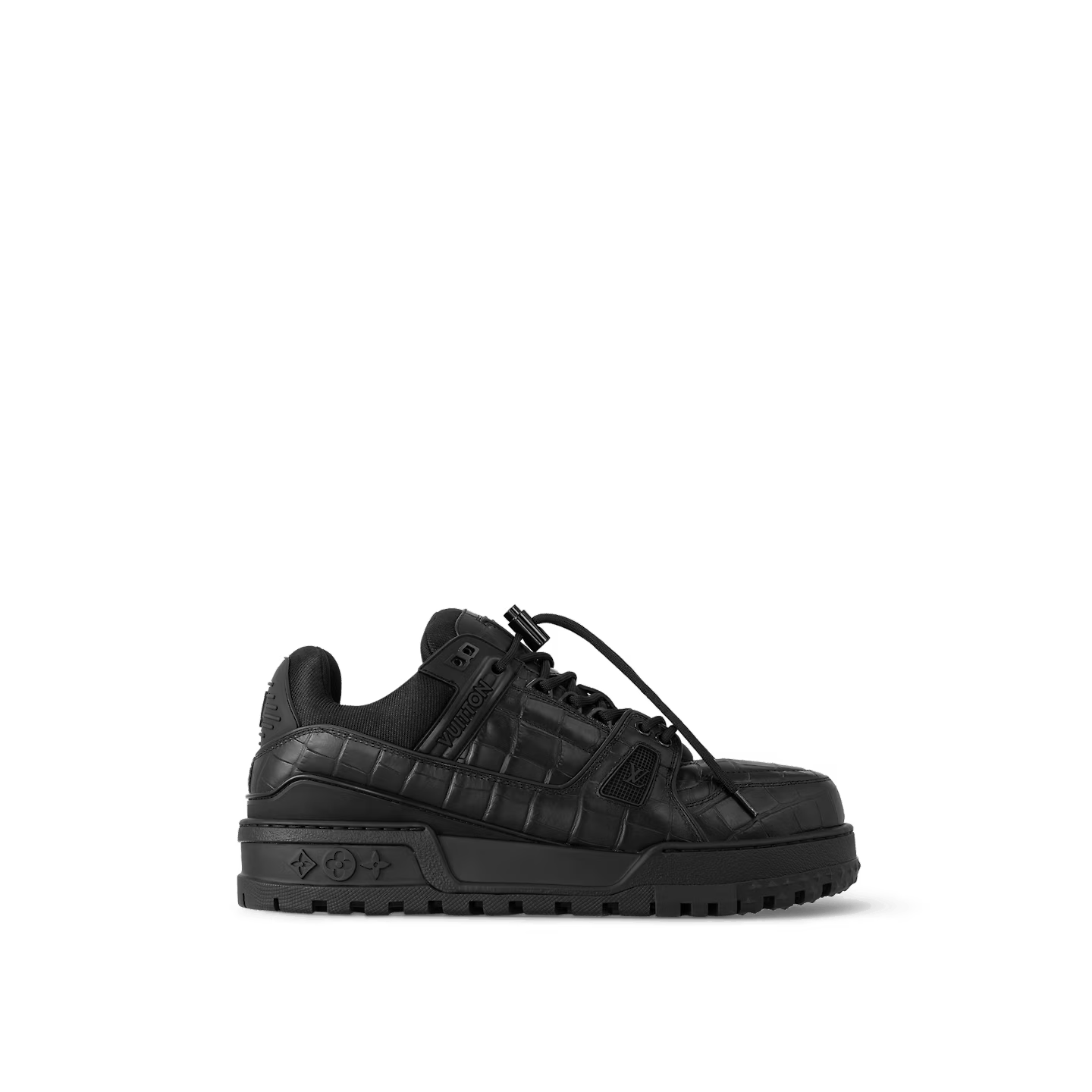 image of Louis Vuitton Shoes Sneakers Leather Monogram Logo Lv 1Acn17 in Black, Men's (Size 5)