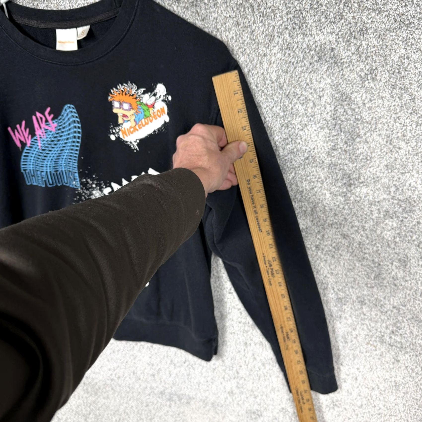 Nickelodeon VINTAGE Nickelodeon SpongeBob Hey Arnold Rugrats Sweatshirt Mens S Black Fleece Graphic Print 90s Cartoon Quotes Size US S / EU 44-46 / 1 - 3 Thumbnail